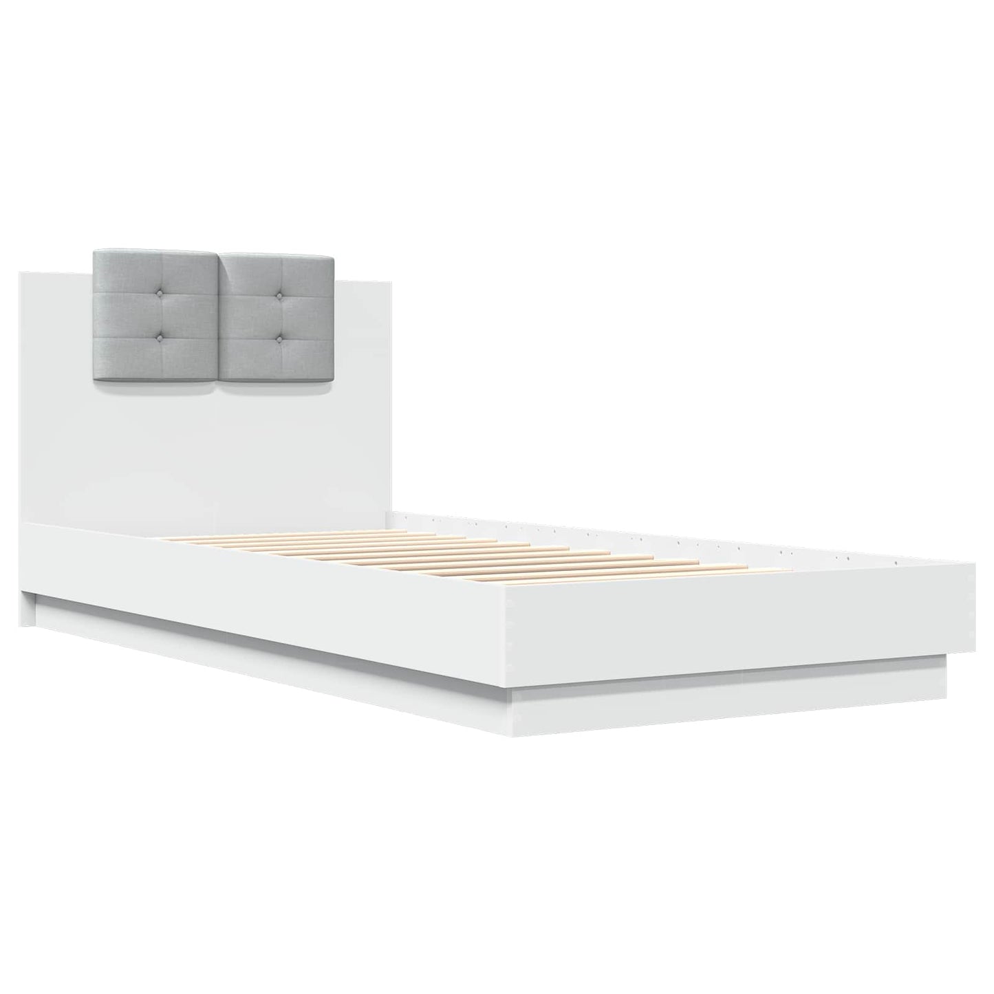vidaXL Κρεβάτι με Κεφαλάρι Λευκό 80 x 200 cm Επεξεργασμένο Ξύλο