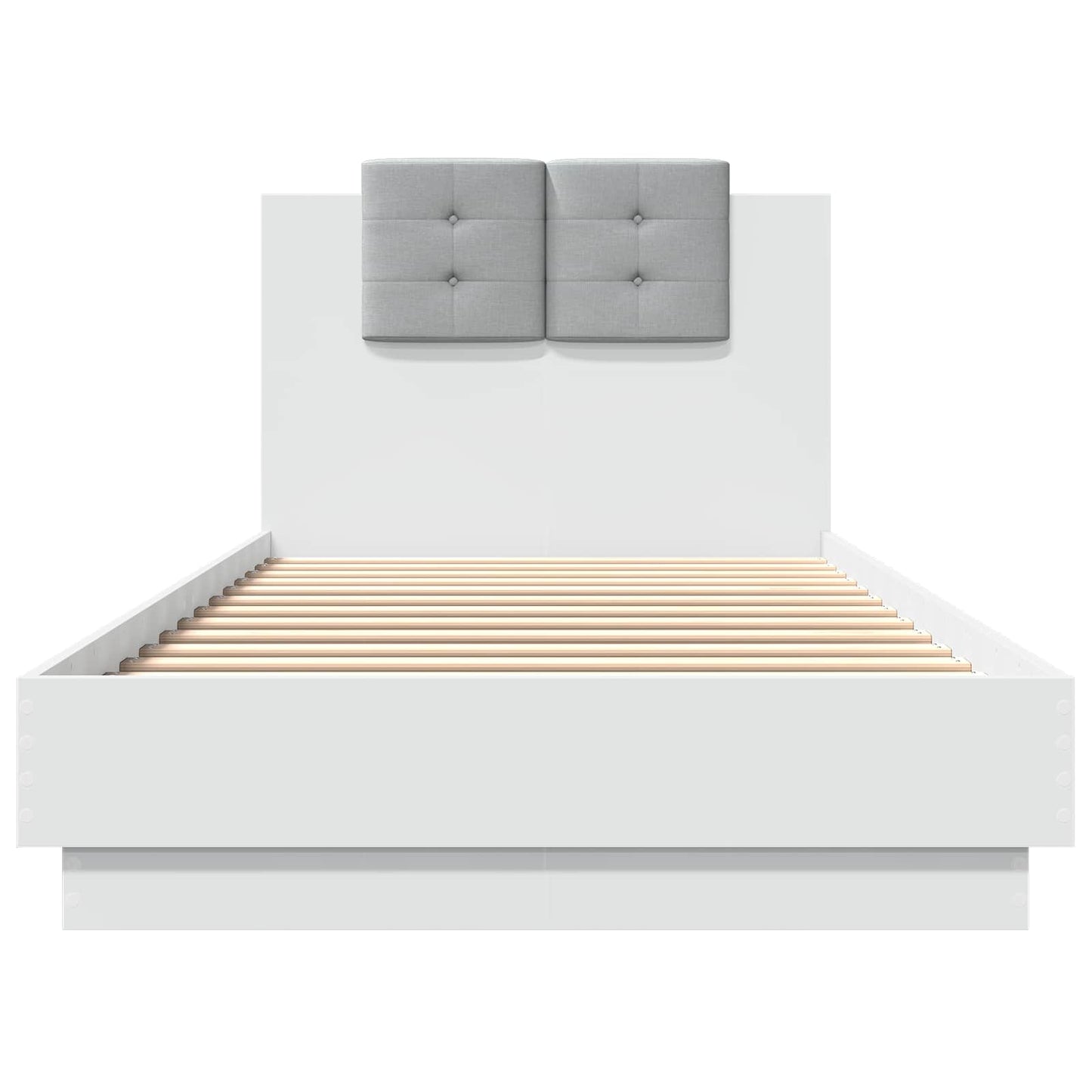 vidaXL Κρεβάτι με Κεφαλάρι Λευκό 80 x 200 cm Επεξεργασμένο Ξύλο