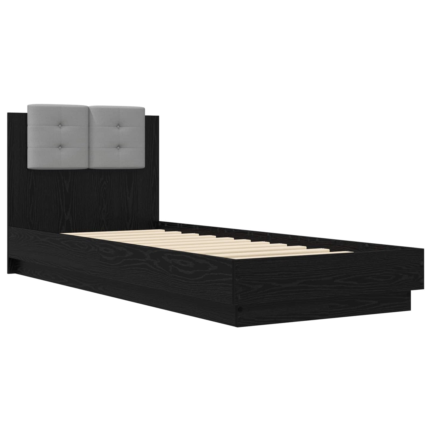 vidaXL Κρεβάτι με Κεφαλάρι Μαύρη Δρυς 80 x 200 cm Επεξεργασμένο Ξύλο