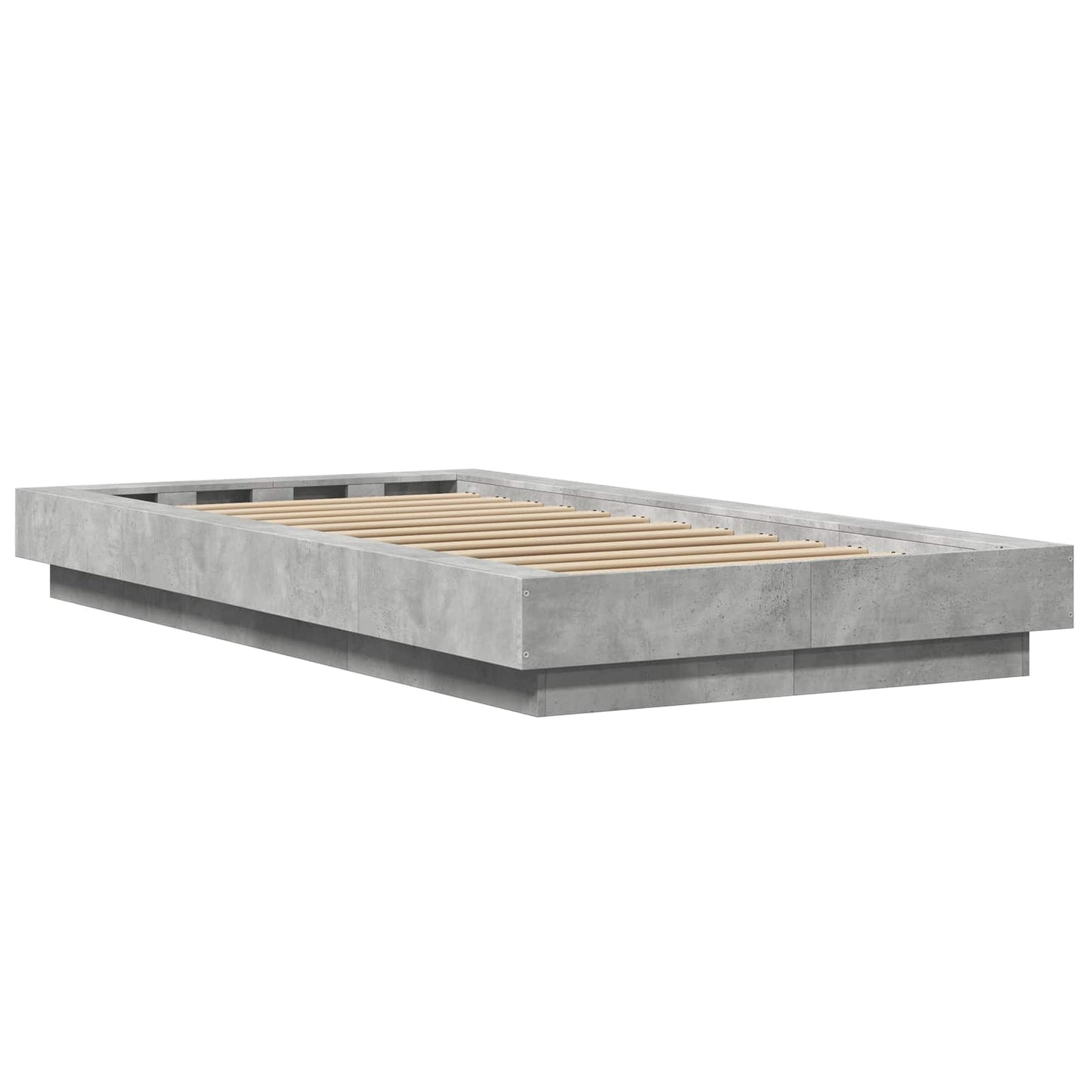 vidaXL Κρεβάτι με φωτισμό LED Γκρι Σκυροδέματος 80 x 200 cm