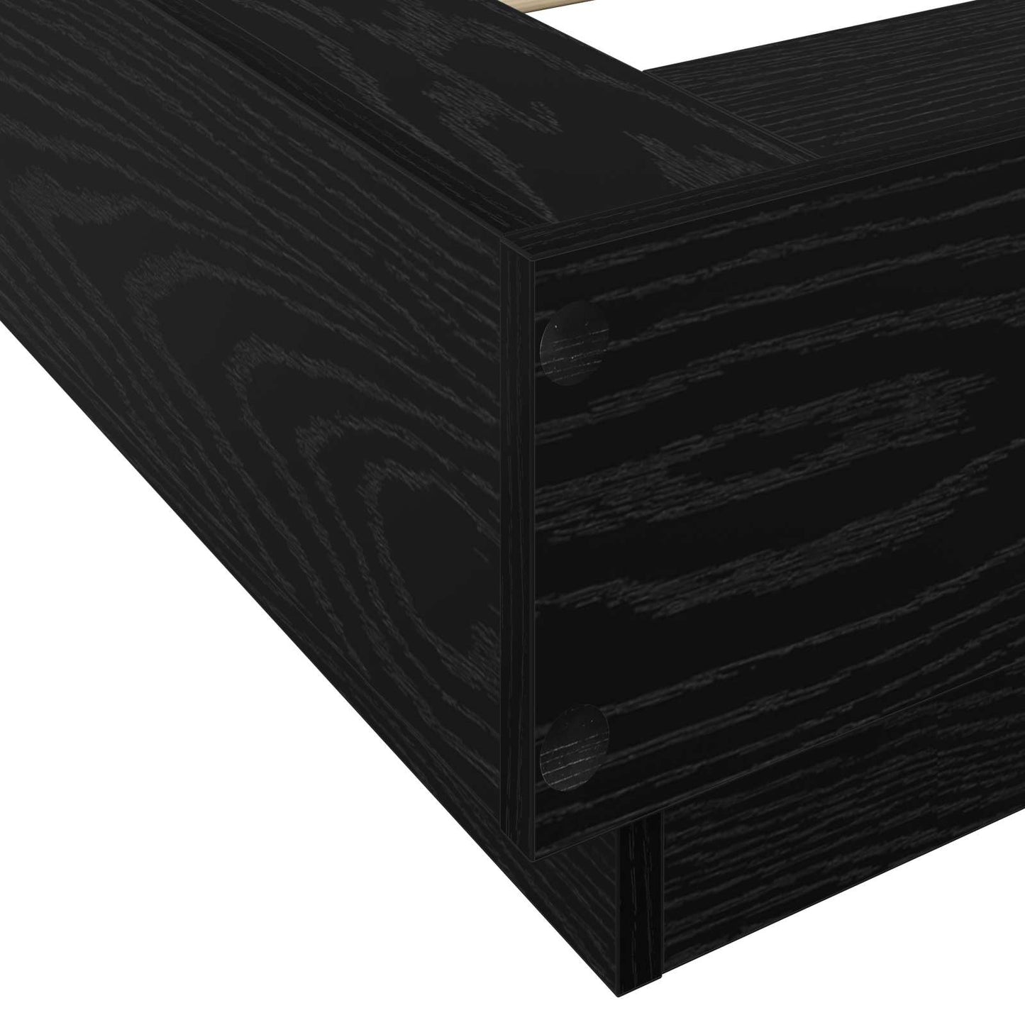 vidaXL Κρεβάτι με φωτισμό LED Μαύρη Δρυς 80 x 200 cm