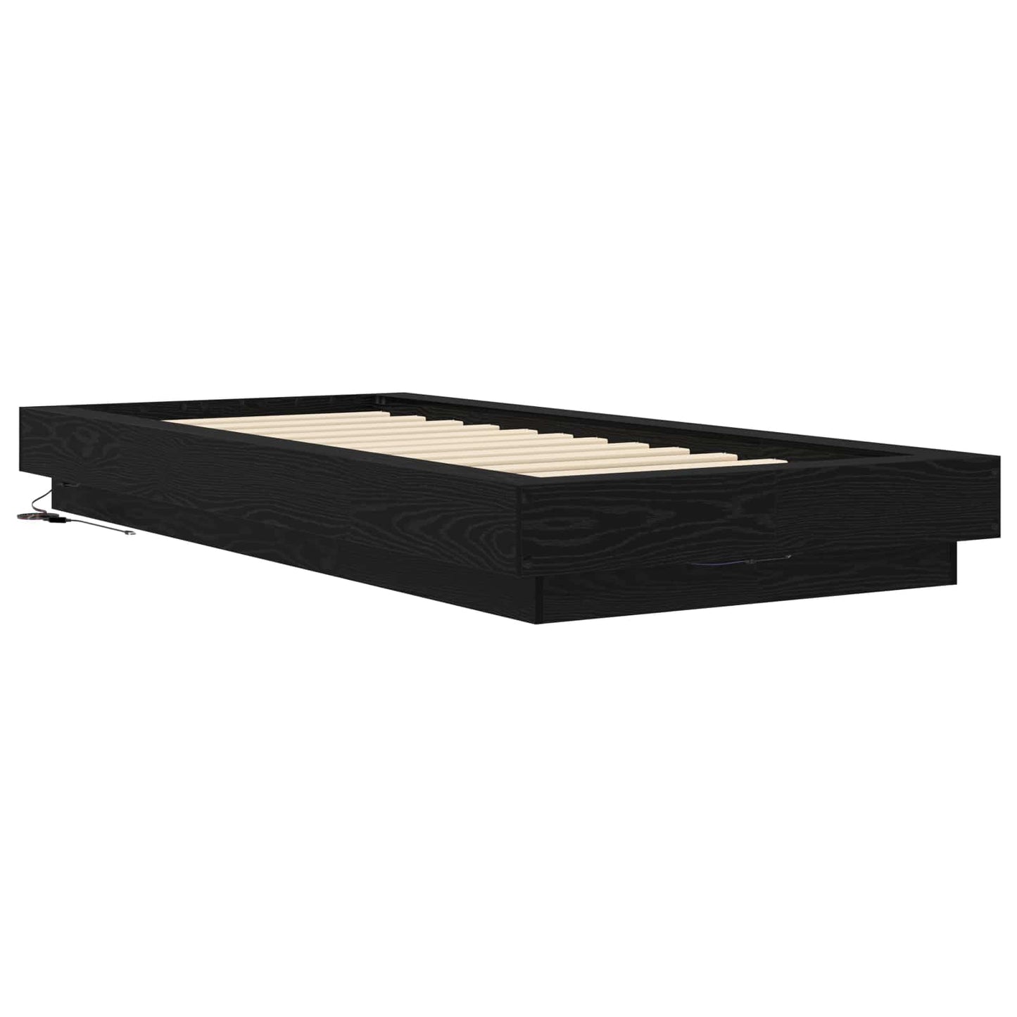 vidaXL Κρεβάτι με φωτισμό LED Μαύρη Δρυς 80 x 200 cm