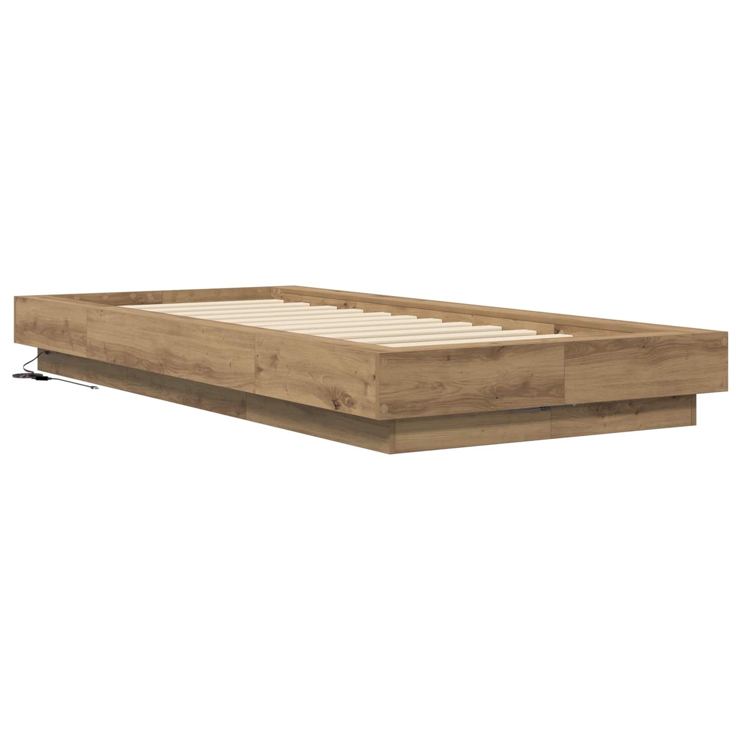 vidaXL Κρεβάτι με φωτισμό LED Artisian Δρυς 80 x 200 cm