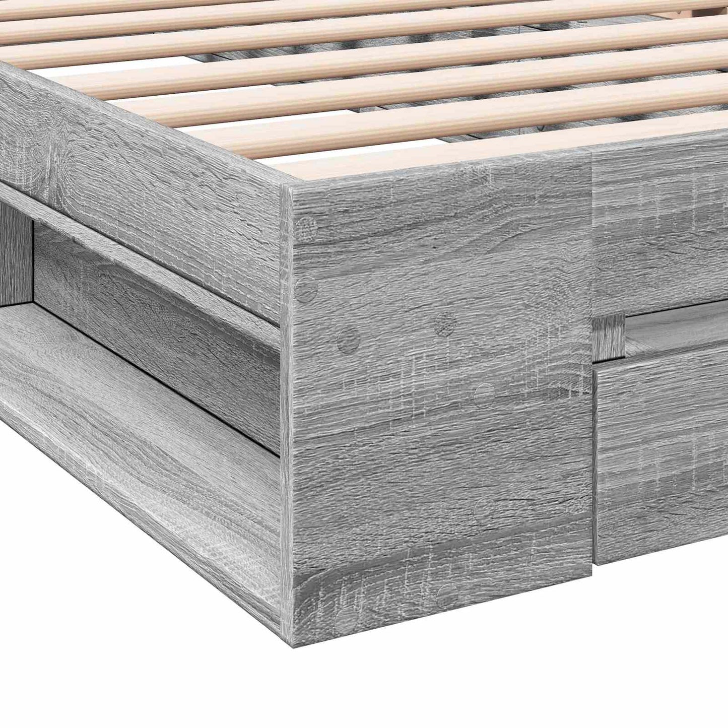 vidaXL Σκελετός κρεβατιού με αποθήκευση Γκρι Sonoma 80 x 200 cm