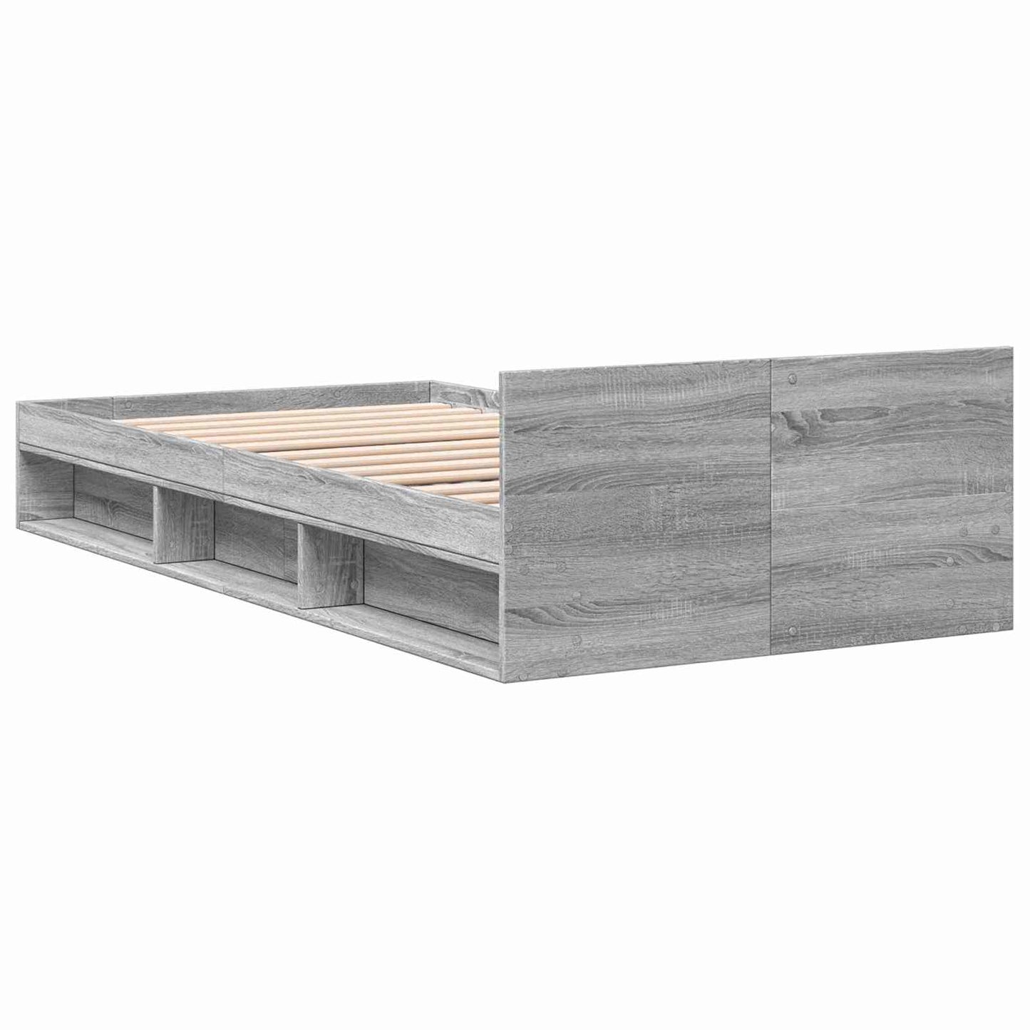 vidaXL Σκελετός κρεβατιού με αποθήκευση Γκρι Sonoma 80 x 200 cm