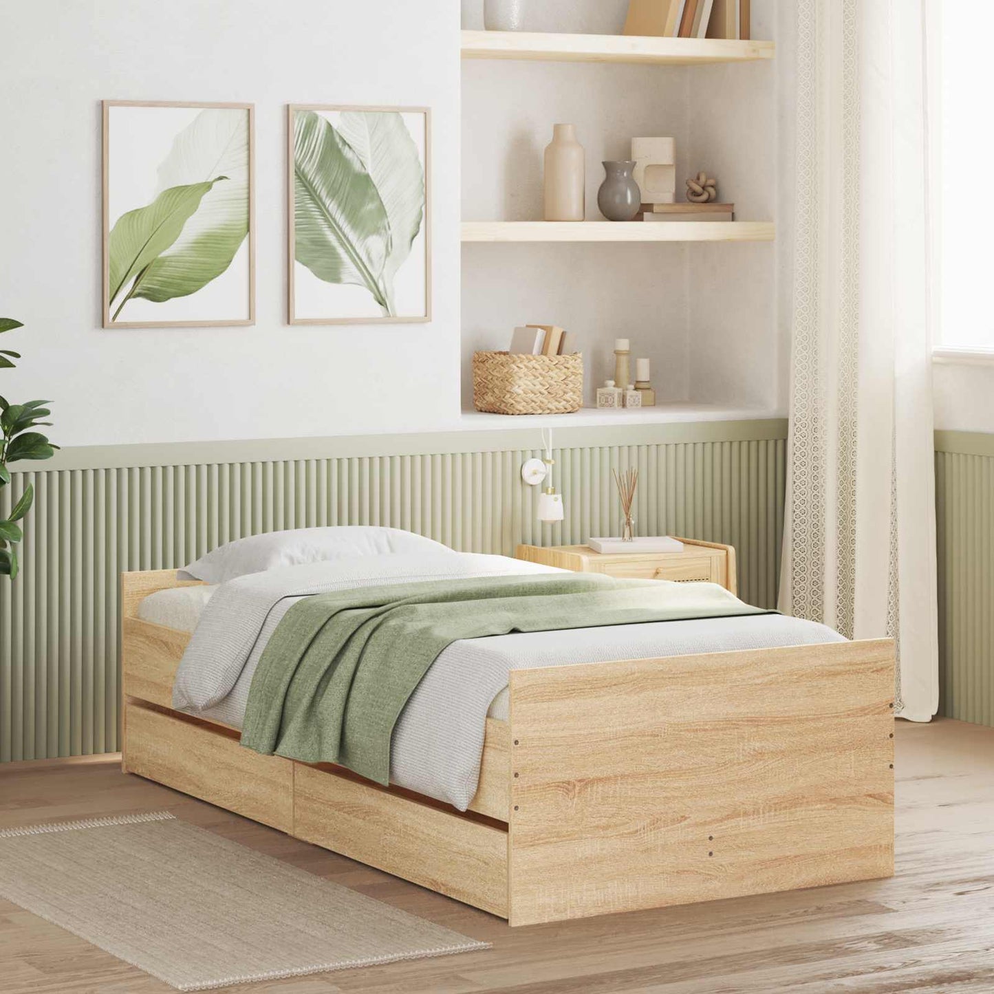vidaXL Σκελετός Κρεβατιού Sonoma Δρυς Επεξεργασμένο Ξύλο