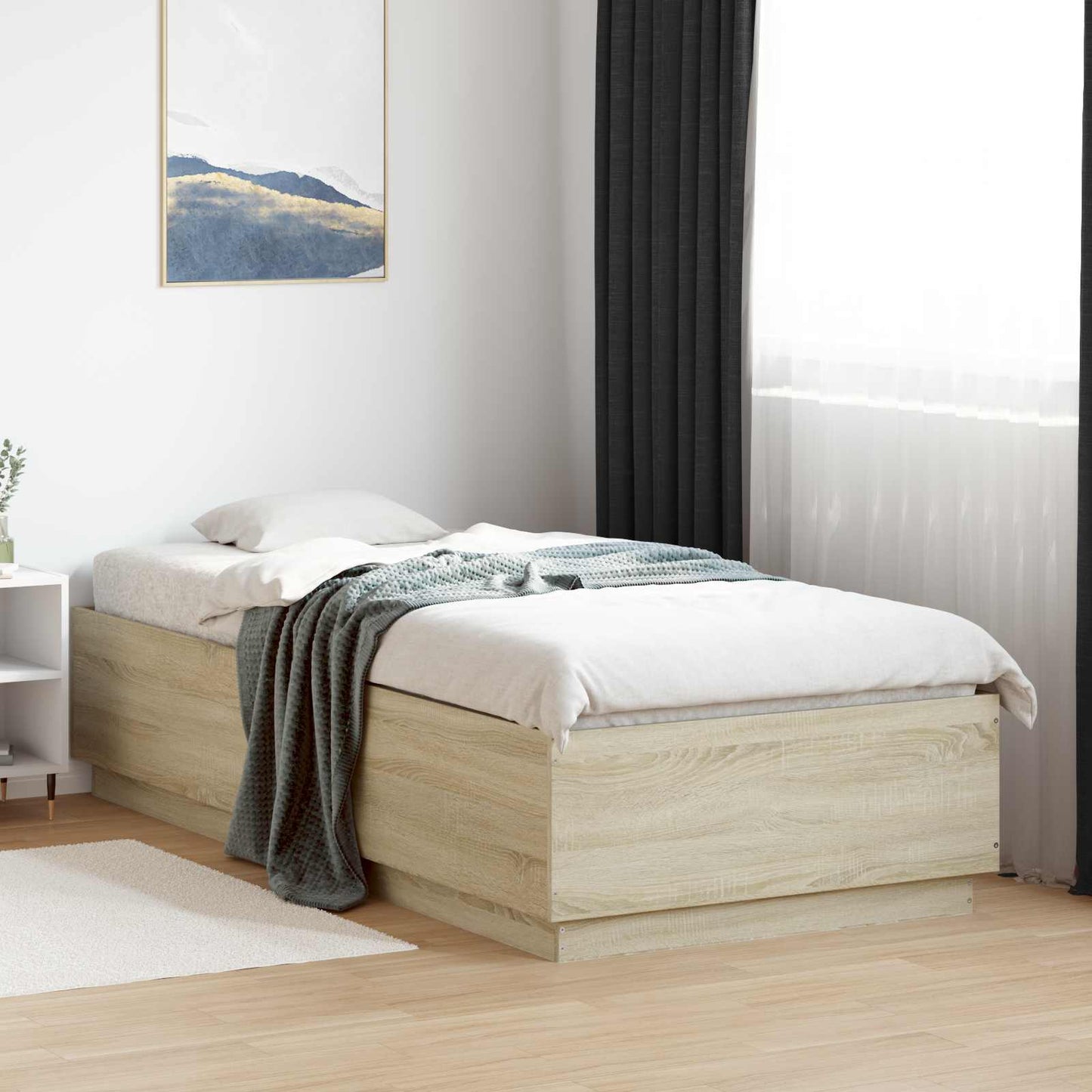 vidaXL Σκελετός Κρεβατιού Sonoma Δρυς 80 x 200 cm Επεξεργασμένο Ξύλο