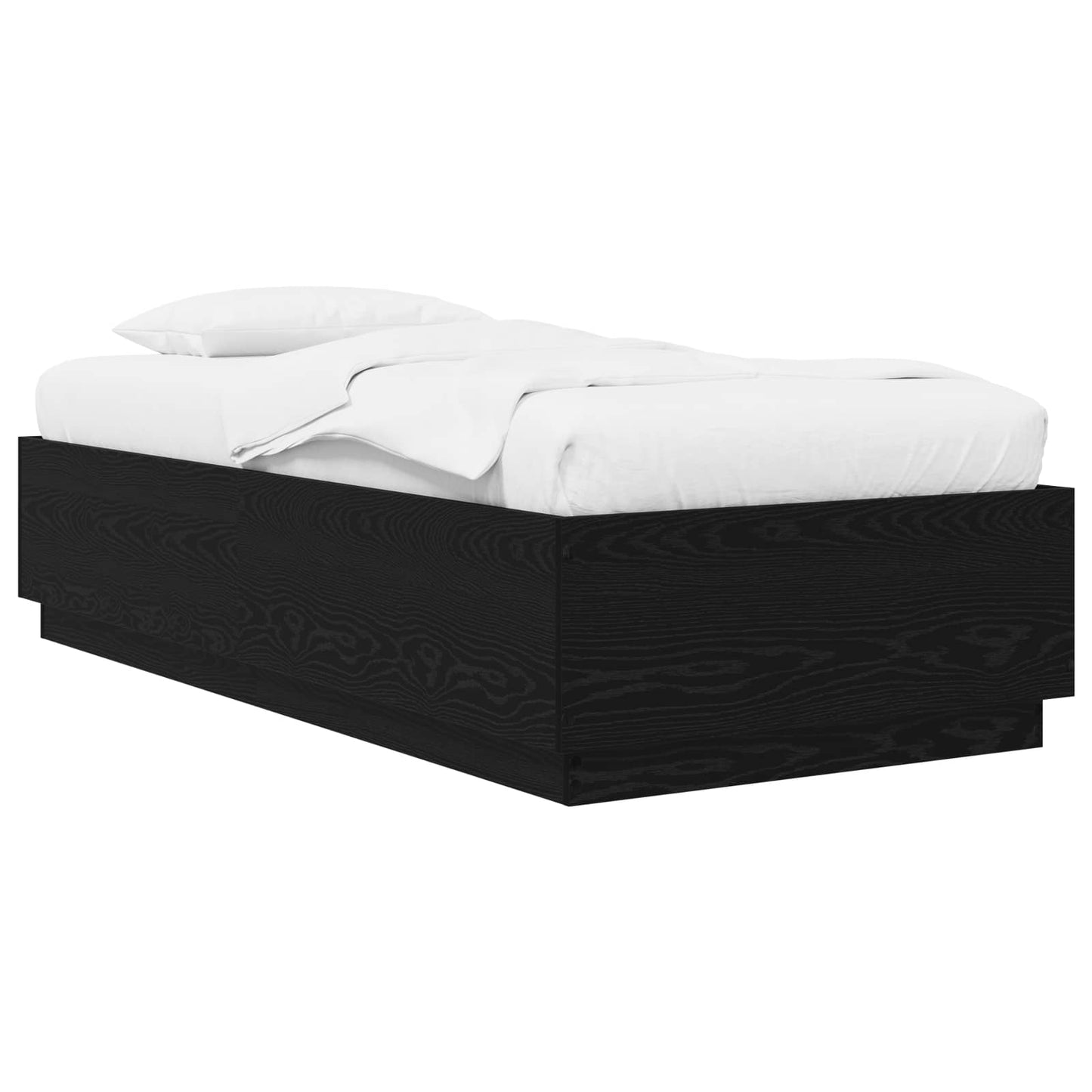 vidaXL Σκελετός Κρεβατιού Μαύρη Δρυς 80 x 200 cm Επεξεργασμένο Ξύλο