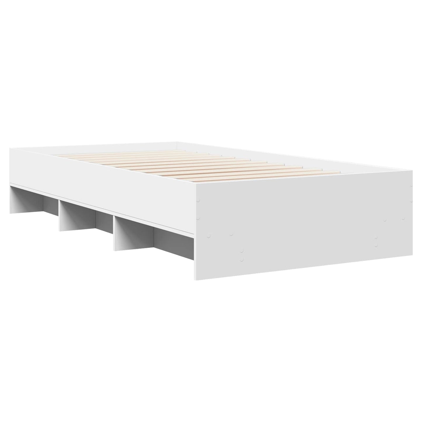 vidaXL Σκελετός Κρεβατιού με ράφι Λευκό 80 x 200 cm Επεξεργασμένο Ξύλο