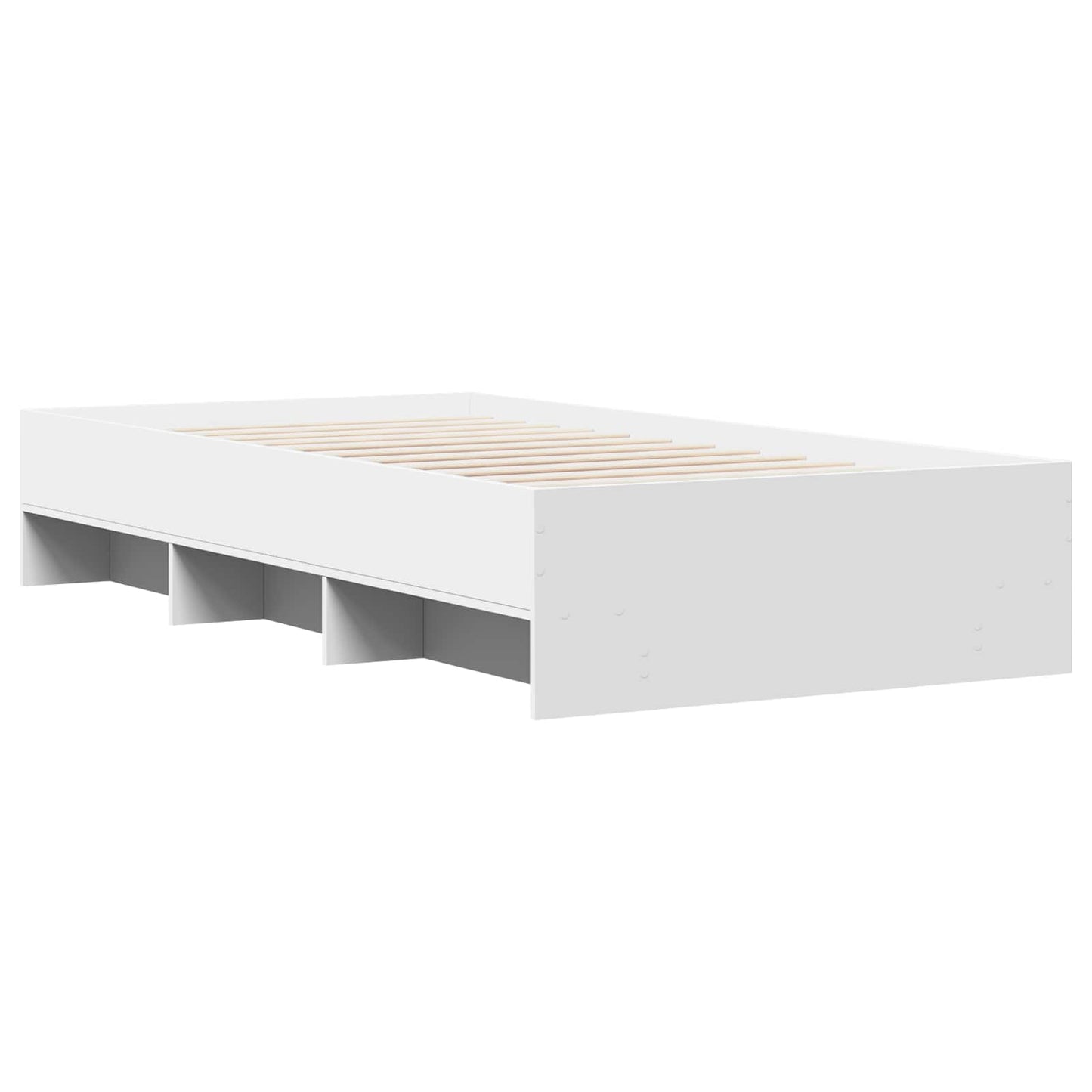 vidaXL Σκελετός Κρεβατιού με ράφι Λευκό 80 x 200 cm Επεξεργασμένο Ξύλο