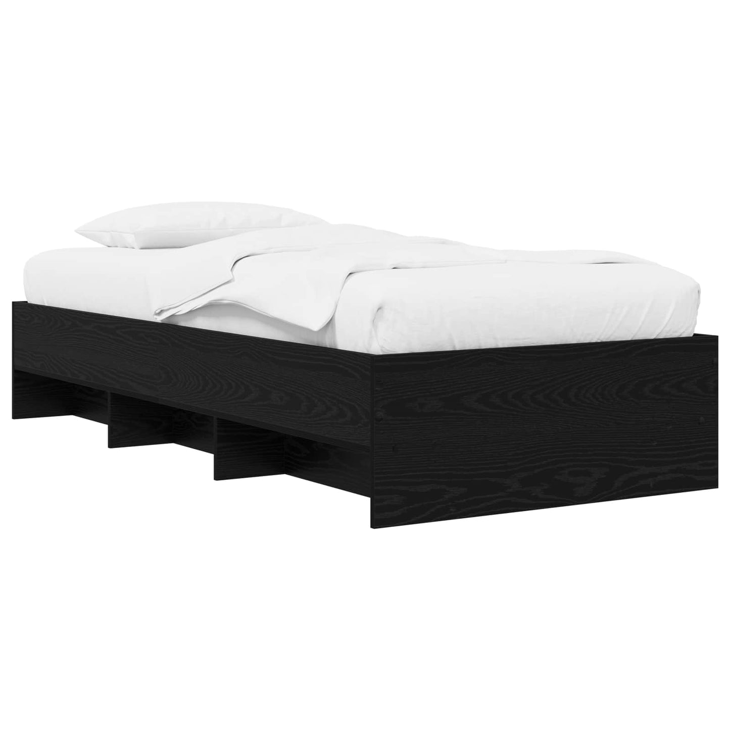 vidaXL Σκελετός Κρεβατιού Μαύρη Δρυς 80 x 200 cm Επεξεργασμένο Ξύλο