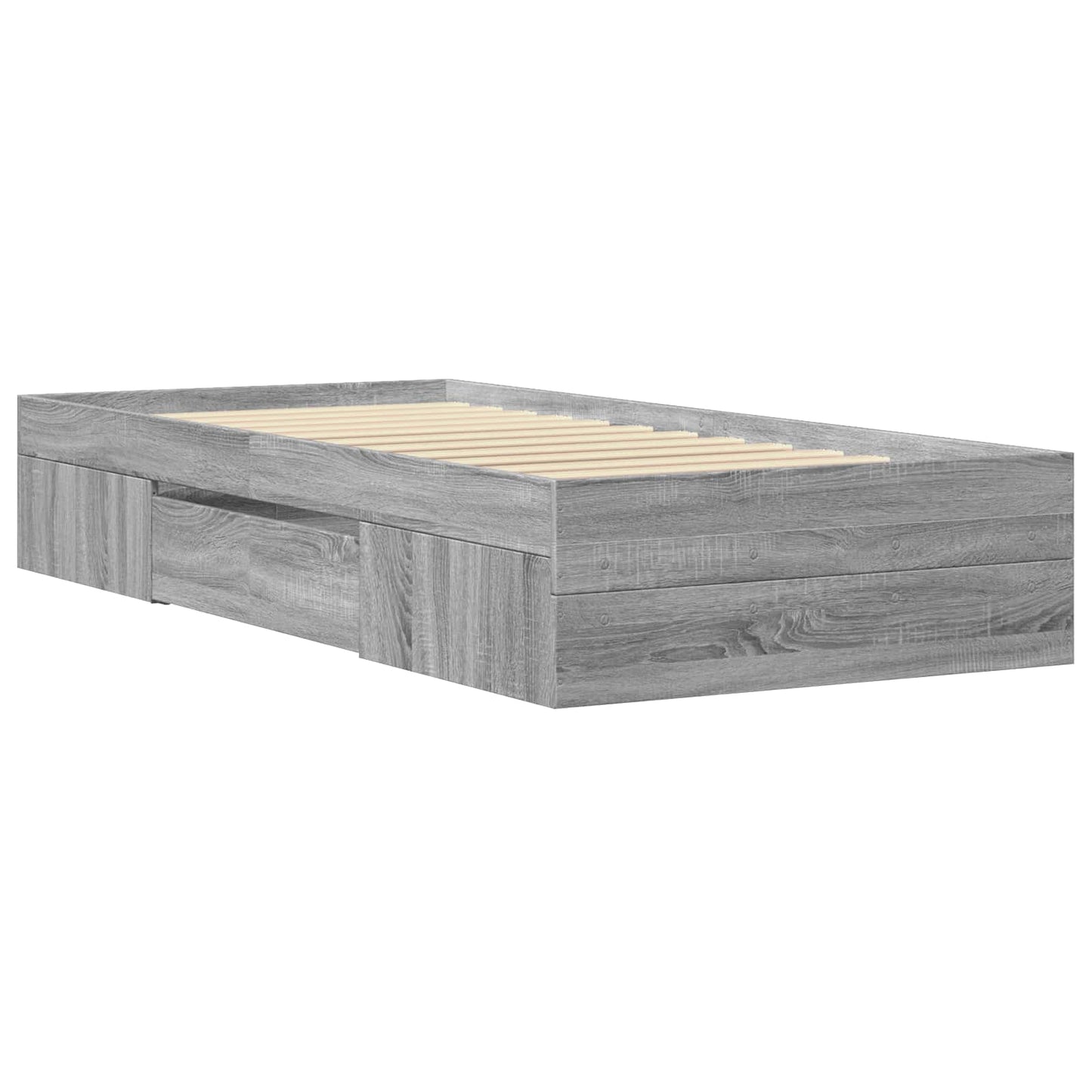 vidaXL Σκελετός κρεβατιού με αποθήκευση Γκρι Sonoma 80 x 200 cm