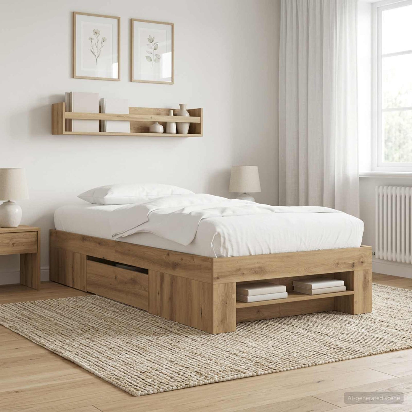 vidaXL Σκελετός κρεβατιού με αποθήκευση Artisian Δρυς 80 x 200 cm