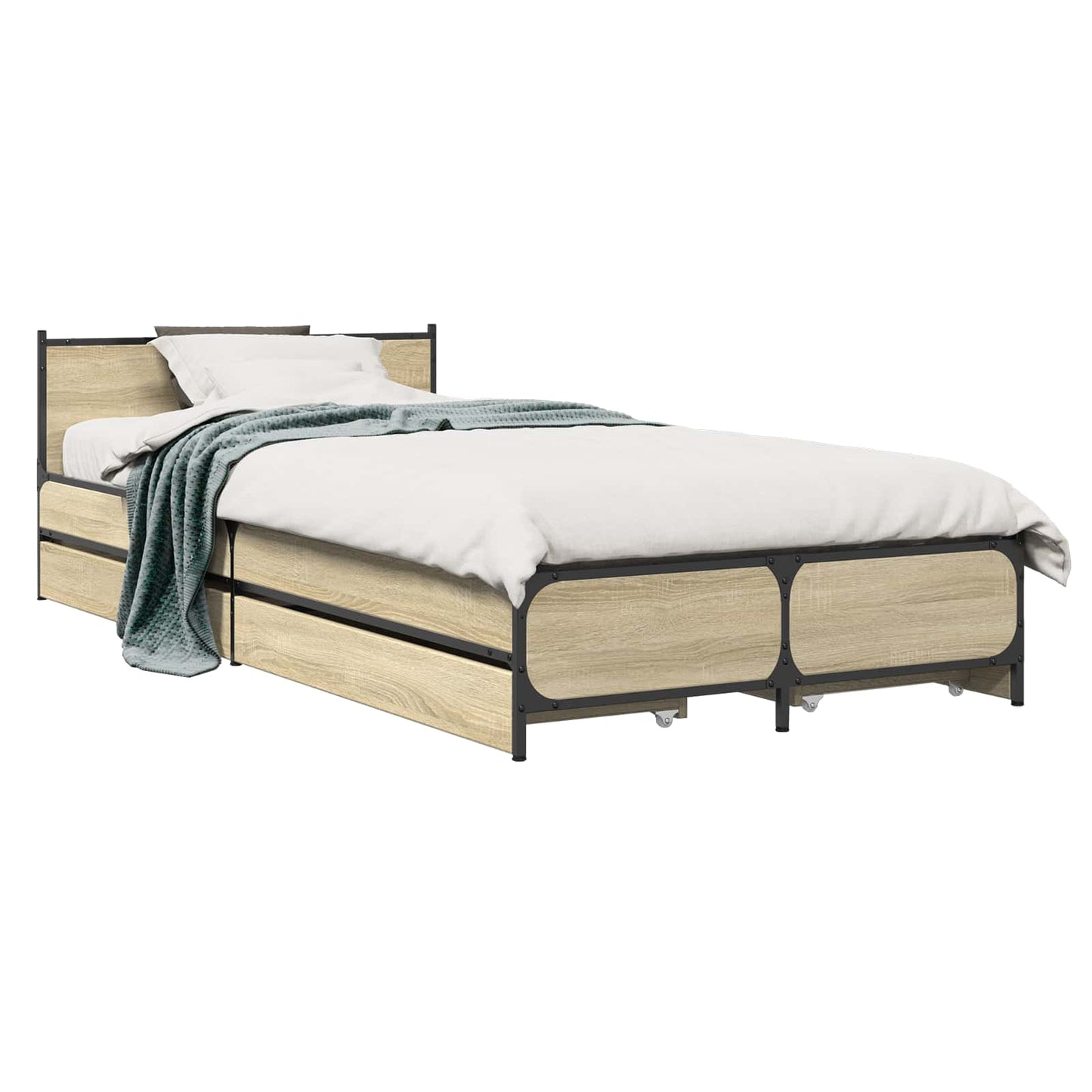 vidaXL Κρεβάτι με Κεφαλάρι Sonoma Δρυς 80 x 200 cm Επεξεργασμένο Ξύλο