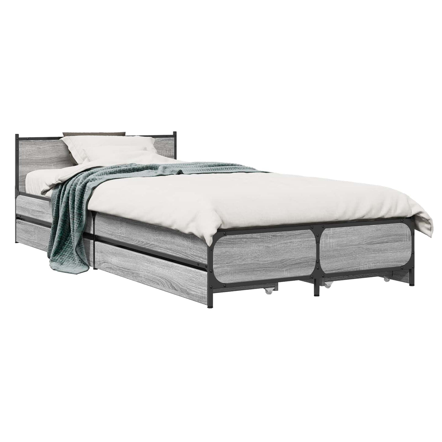 vidaXL Κρεβάτι με Κεφαλάρι Γκρι Sonoma 80 x 200 cm Επεξεργασμένο Ξύλο