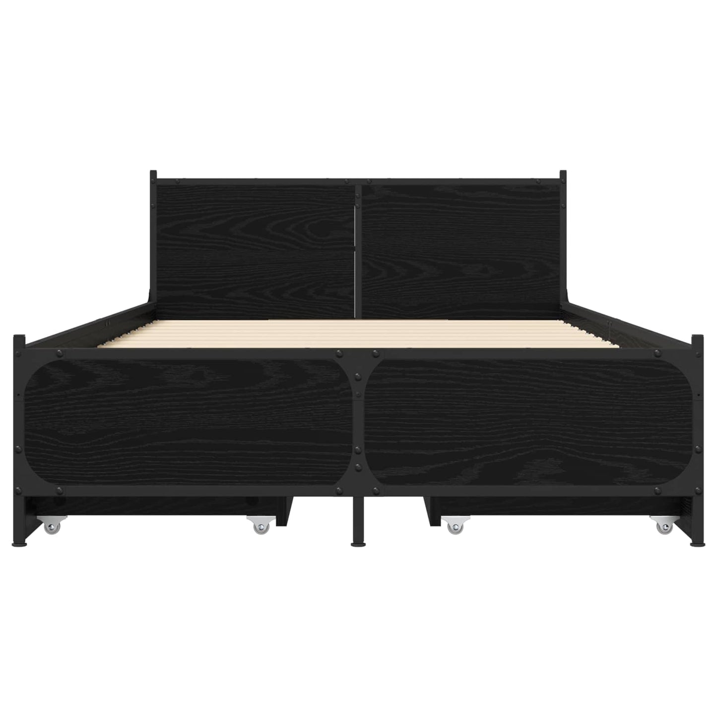 vidaXL Κρεβάτι με Κεφαλάρι Μαύρη Δρυς 80 x 200 cm Επεξεργασμένο Ξύλο