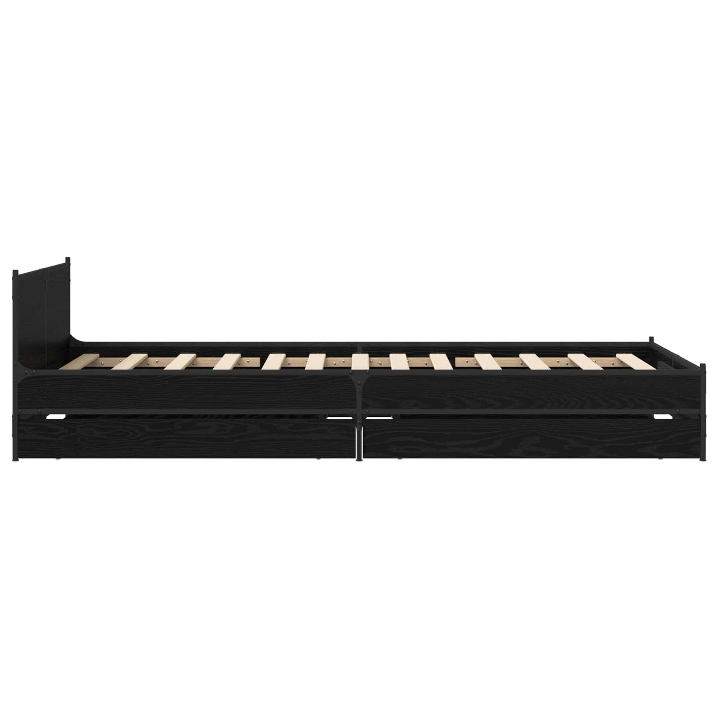 vidaXL Κρεβάτι με Κεφαλάρι Μαύρη Δρυς 80 x 200 cm Επεξεργασμένο Ξύλο