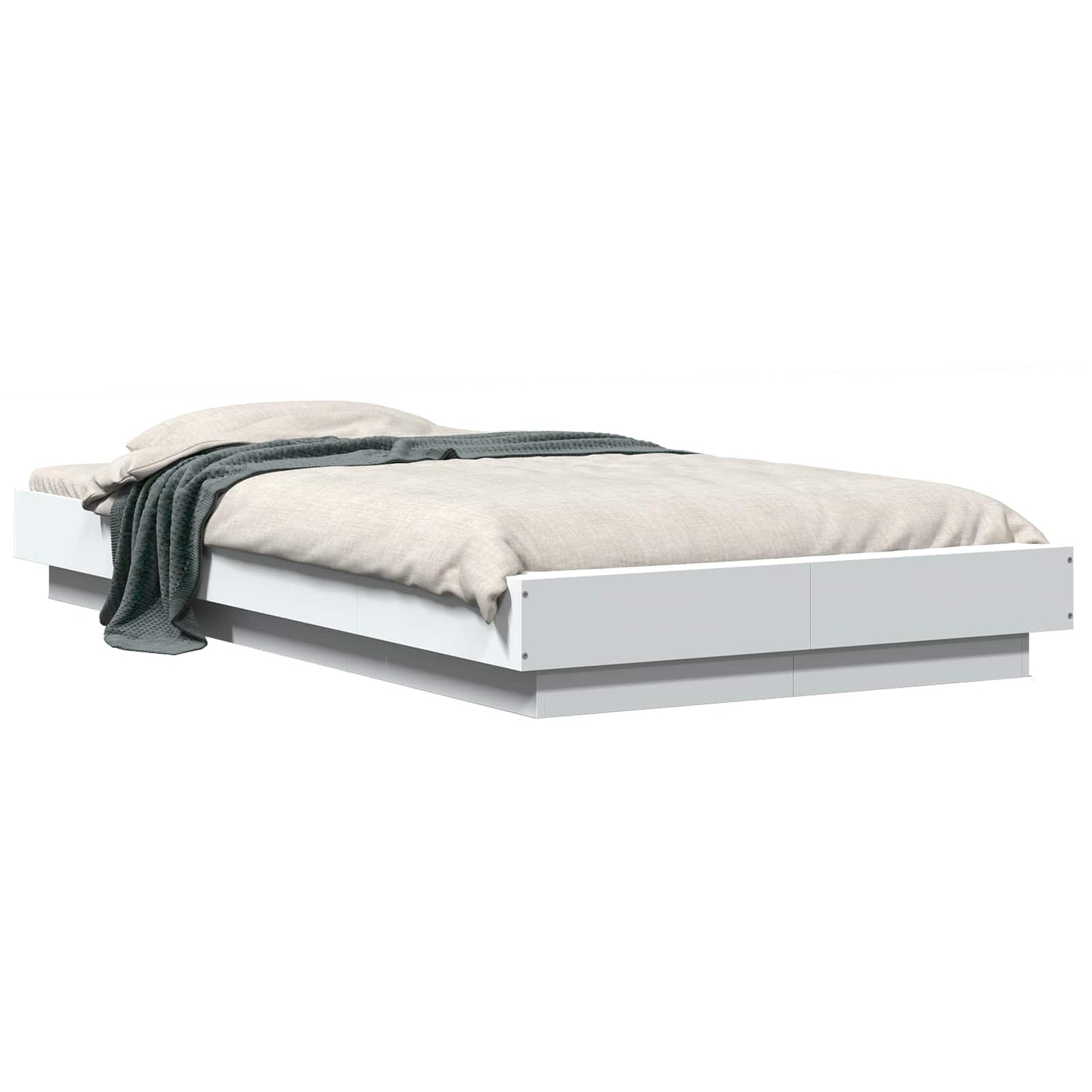 vidaXL Κρεβάτι δαπέδου Λευκό 80 x 210 cm Επεξεργασμένο Ξύλο