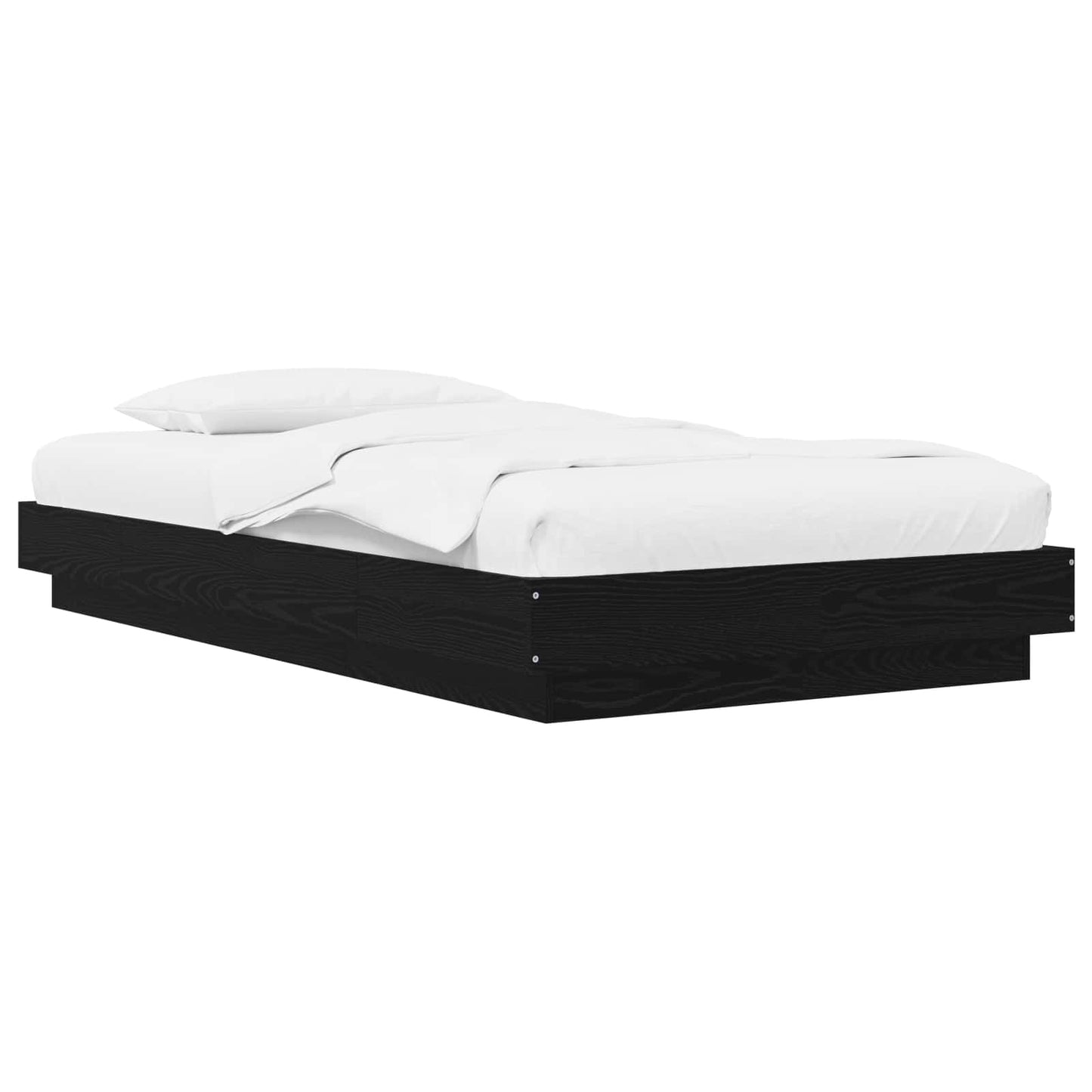 vidaXL Κρεβάτι δαπέδου Μαύρη Δρυς 80 x 210 cm Επεξεργασμένο Ξύλο