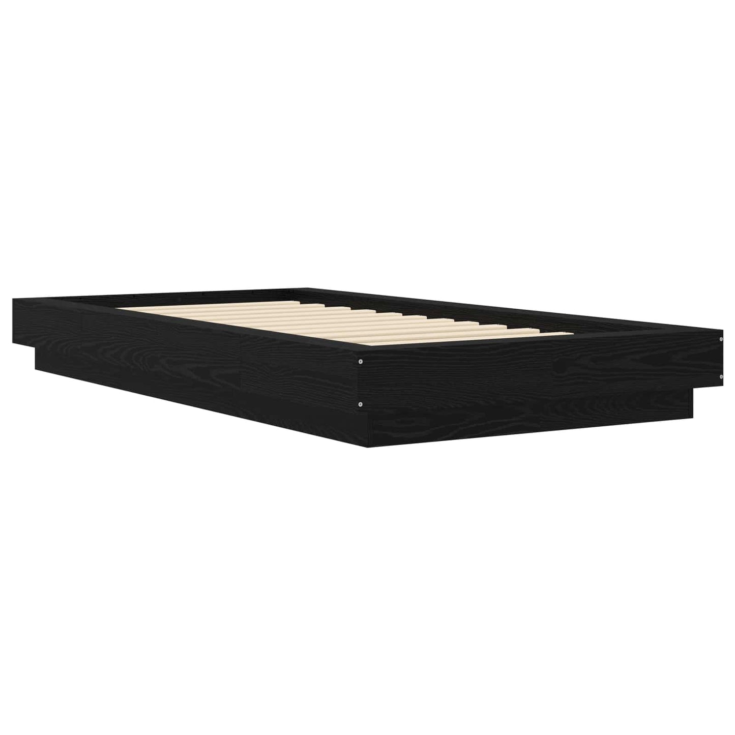vidaXL Κρεβάτι δαπέδου Μαύρη Δρυς 80 x 210 cm Επεξεργασμένο Ξύλο