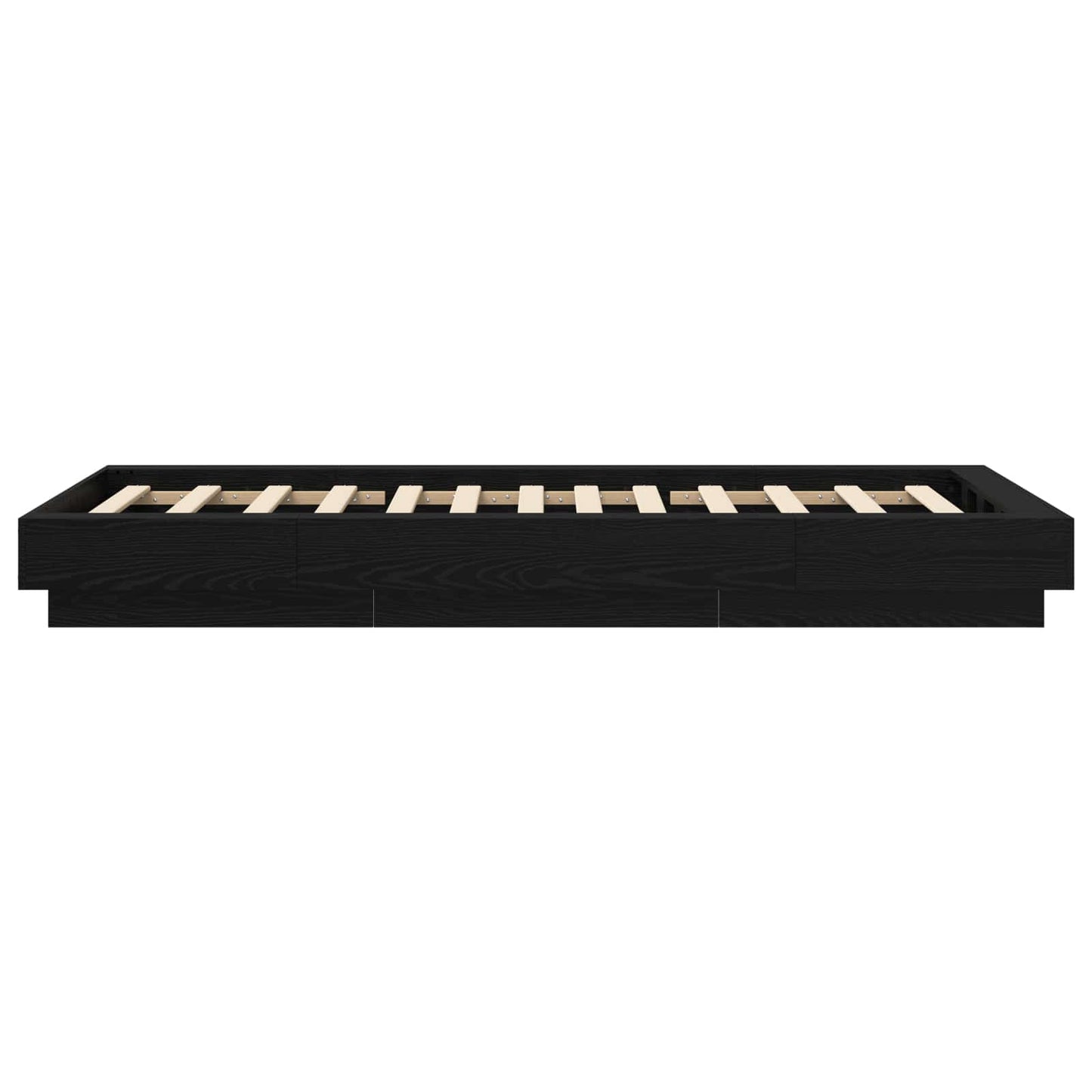 vidaXL Κρεβάτι δαπέδου Μαύρη Δρυς 80 x 210 cm Επεξεργασμένο Ξύλο