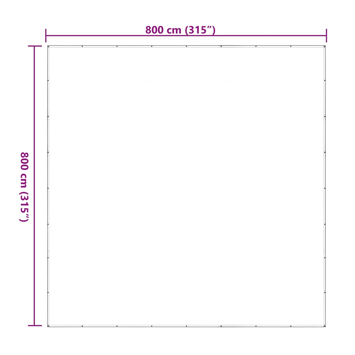 vidaXL Τεντόπανα με Θηλιές Διαφανές 8 x 8 m Πολυαιθυλένιο