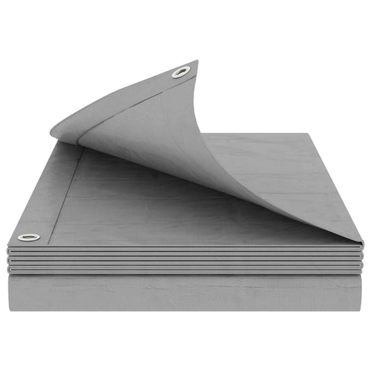 vidaXL Τεντόπανα με Θηλιές Ανοιχτό γκρι 4 x 5 μ 90 gsm PE
