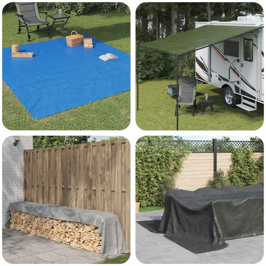 vidaXL Τεντόπανα με Θηλιές Πράσινο 4 x 6 μ 180 gsm PE