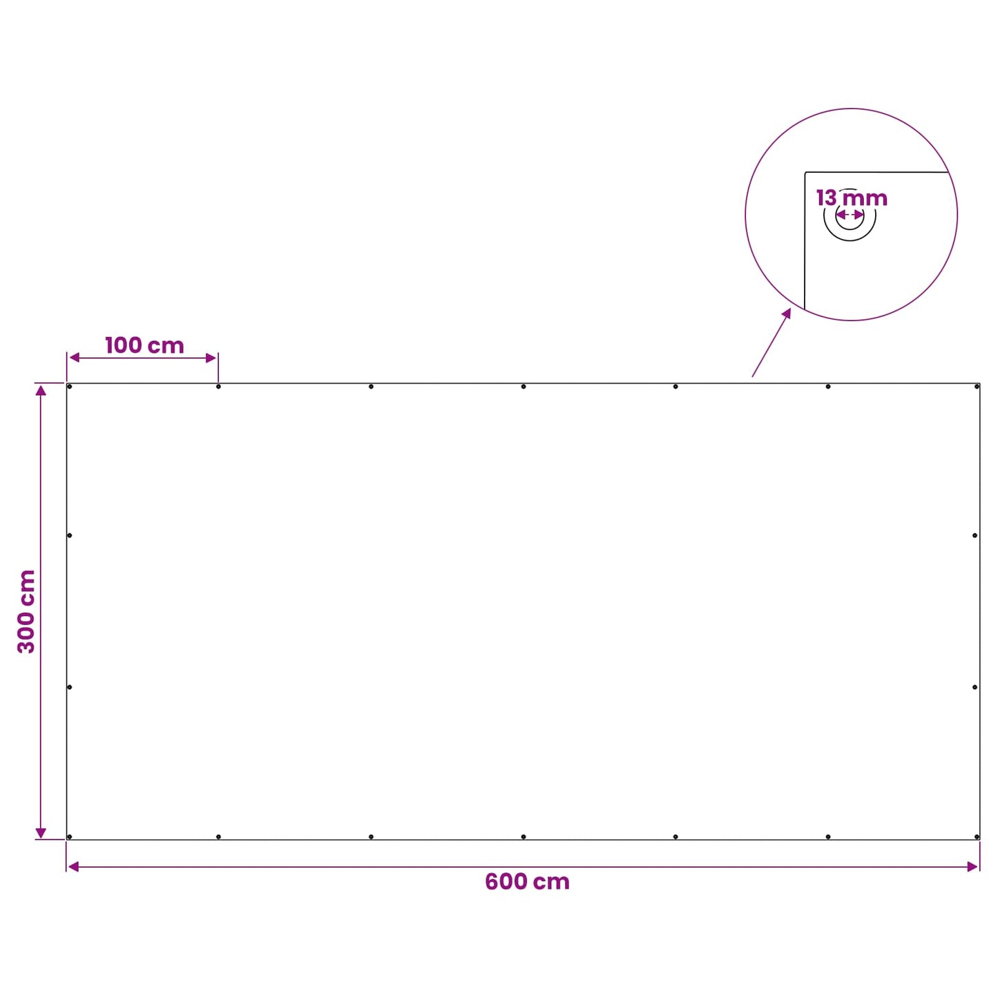 vidaXL Τεντόπανα με Θηλιές Λευκό 3 x 6 μ 260 γρ PE
