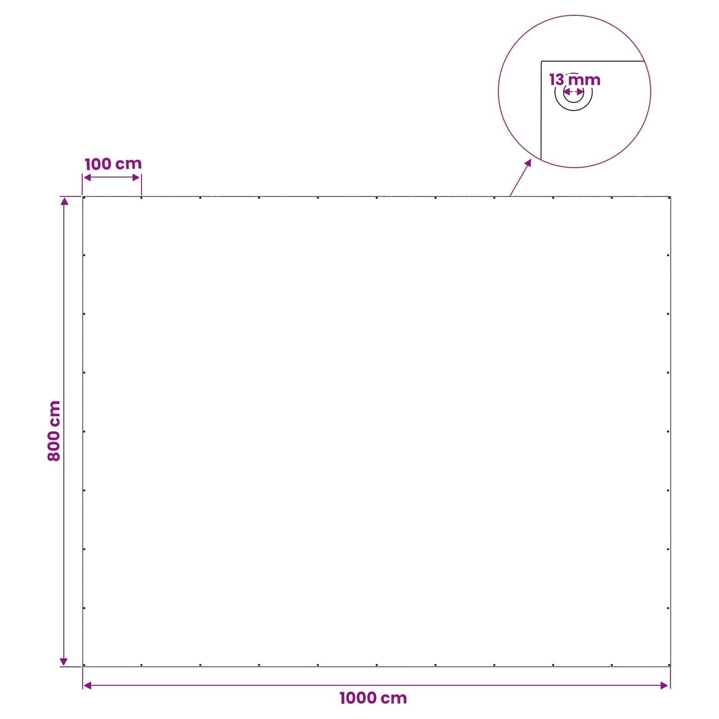 vidaXL Τεντόπανα με Θηλιές Μπλε 8 x 10 μ 90 γρ PE