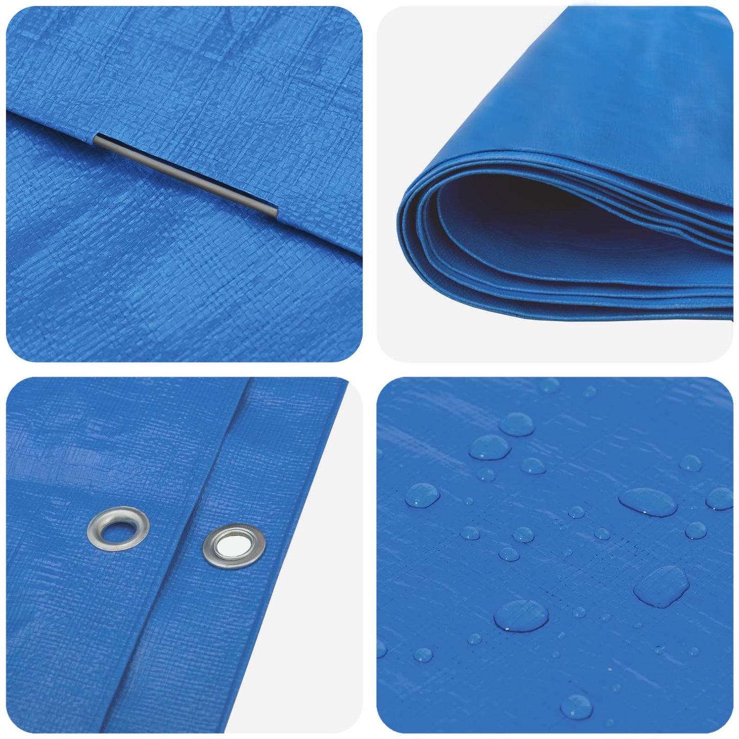 vidaXL Τεντόπανα με Θηλιές Μπλε 6 x 12 μ 180 gsm PE