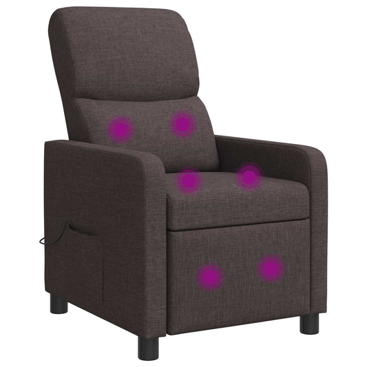 vidaXL Κάθισμα μασάζ Σκούρο Καφέ Ύφασμα