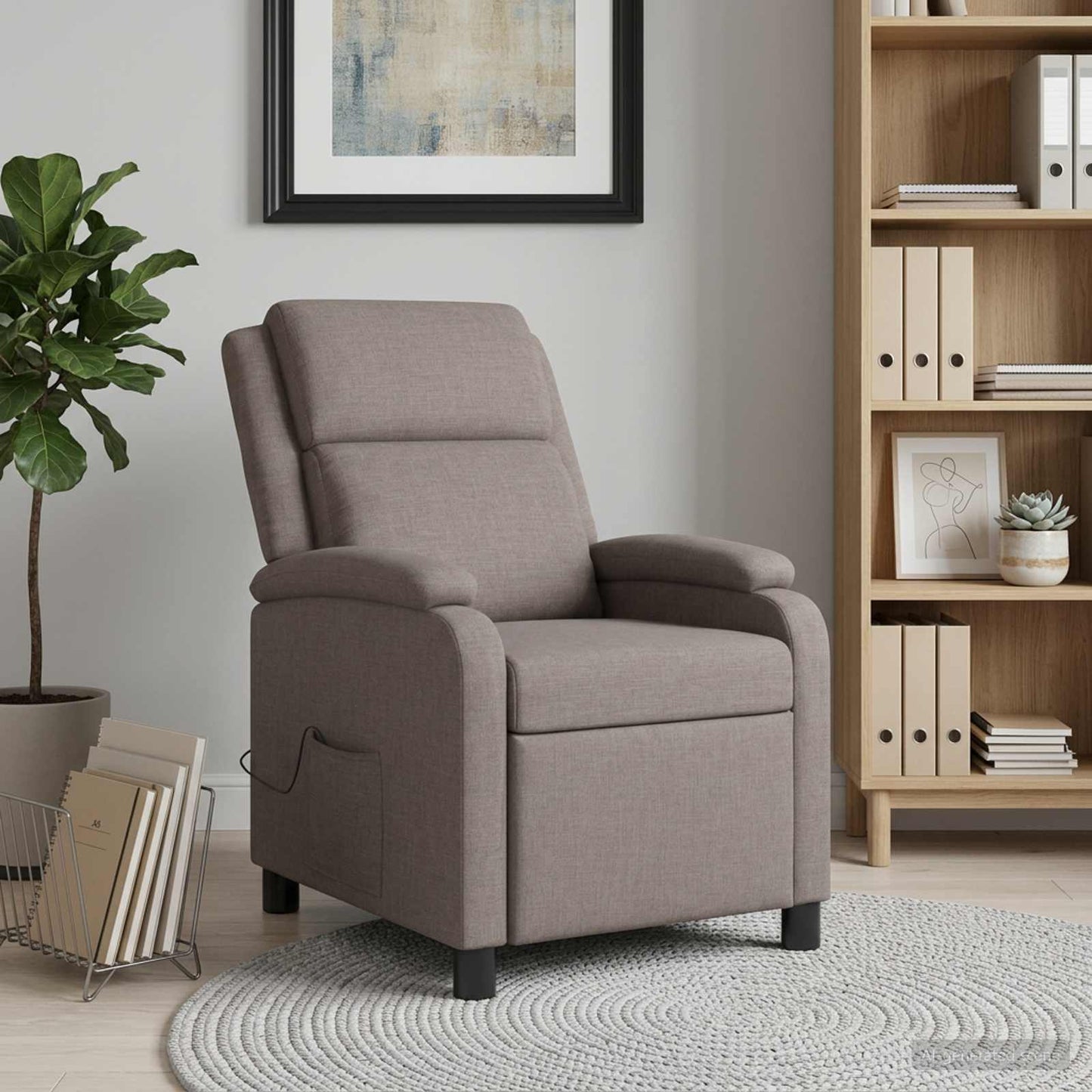 vidaXL Κάθισμα μασάζ Taupe Ύφασμα