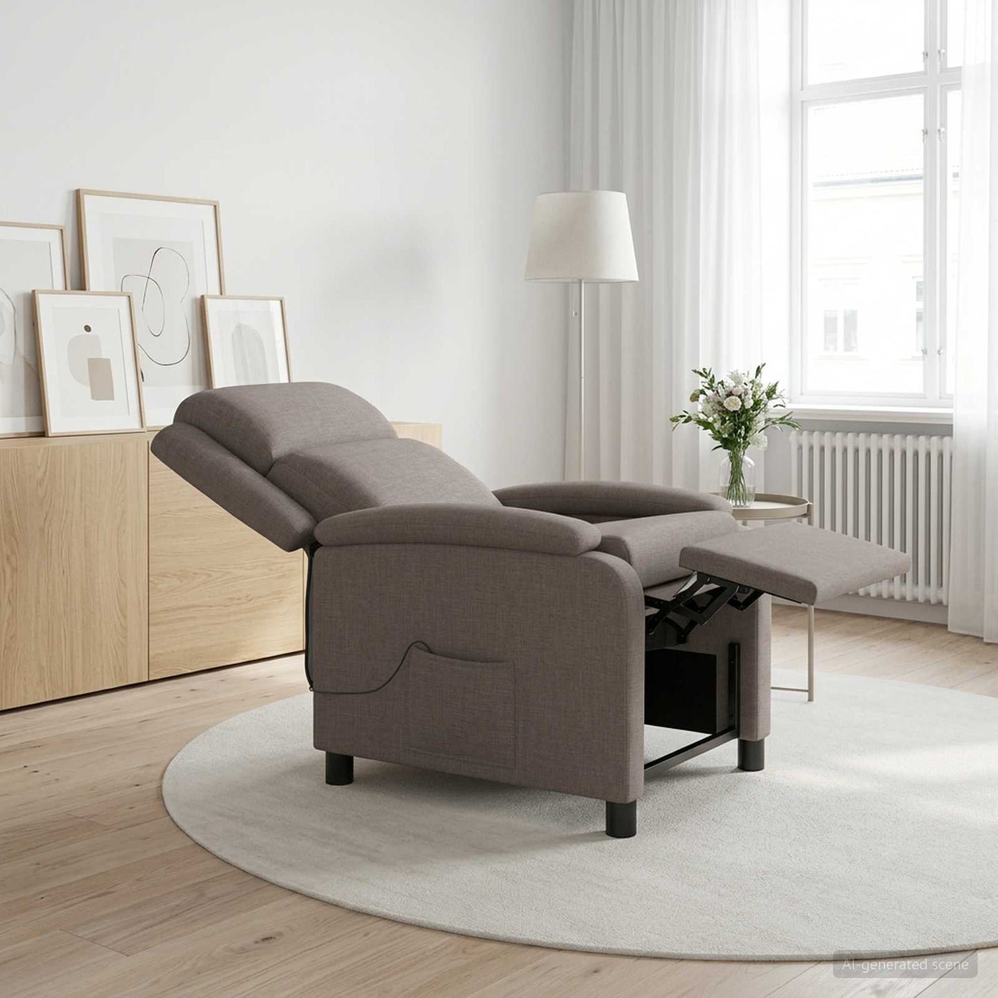 vidaXL Κάθισμα μασάζ Taupe Ύφασμα