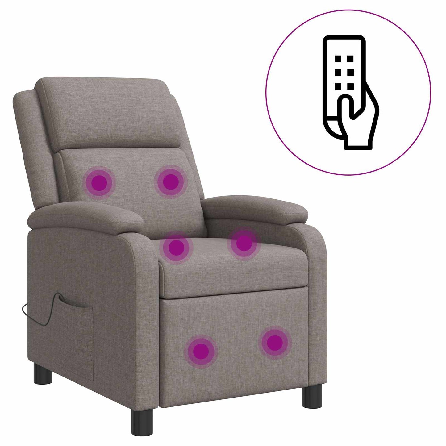 vidaXL Κάθισμα μασάζ Taupe Ύφασμα