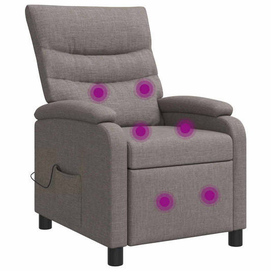 vidaXL Κάθισμα μασάζ Taupe Ύφασμα