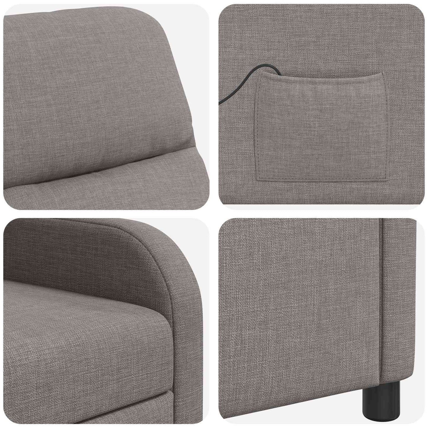 vidaXL Κάθισμα μασάζ Taupe Ύφασμα