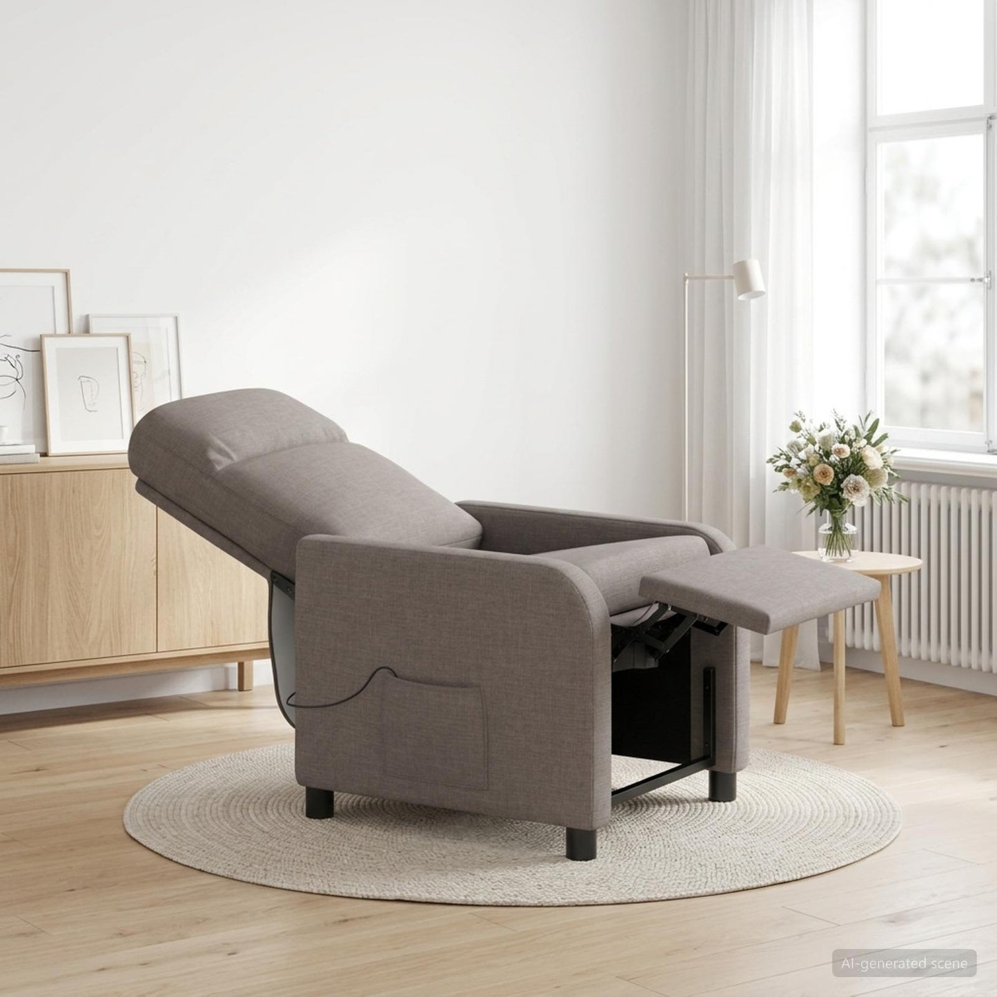 vidaXL Κάθισμα μασάζ Taupe Ύφασμα