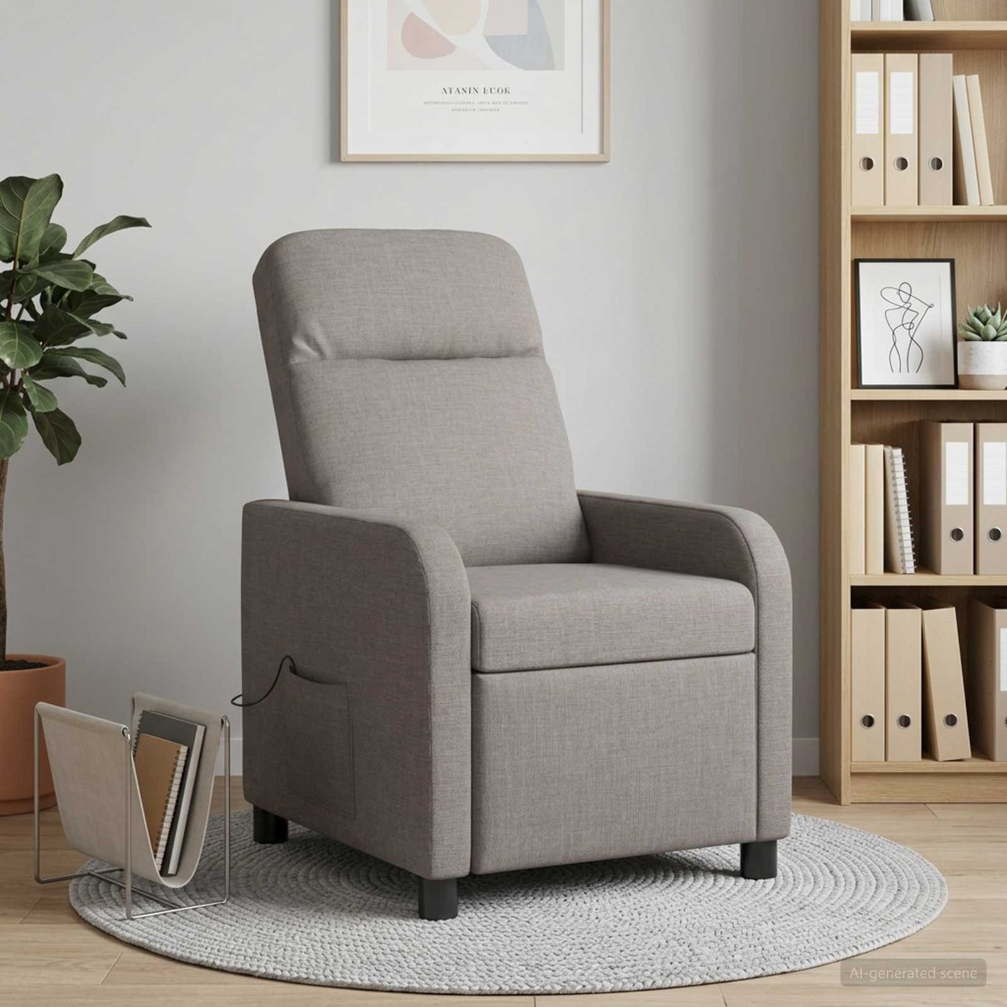 vidaXL Κάθισμα μασάζ Taupe Ύφασμα