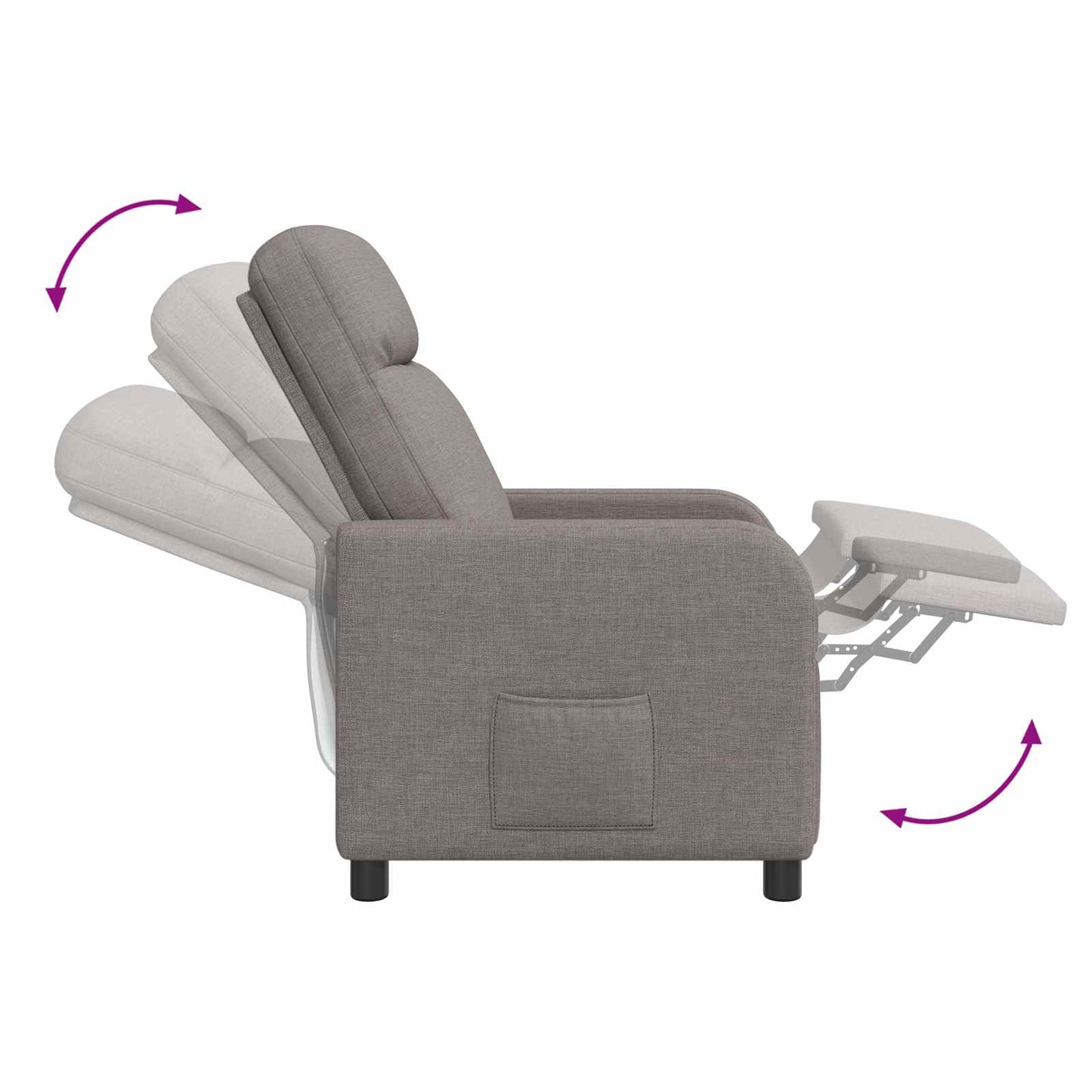 vidaXL Κάθισμα μασάζ Taupe Ύφασμα