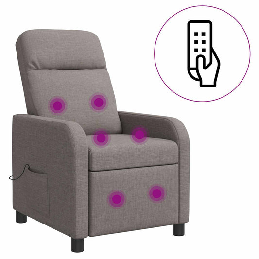 vidaXL Κάθισμα μασάζ Taupe Ύφασμα