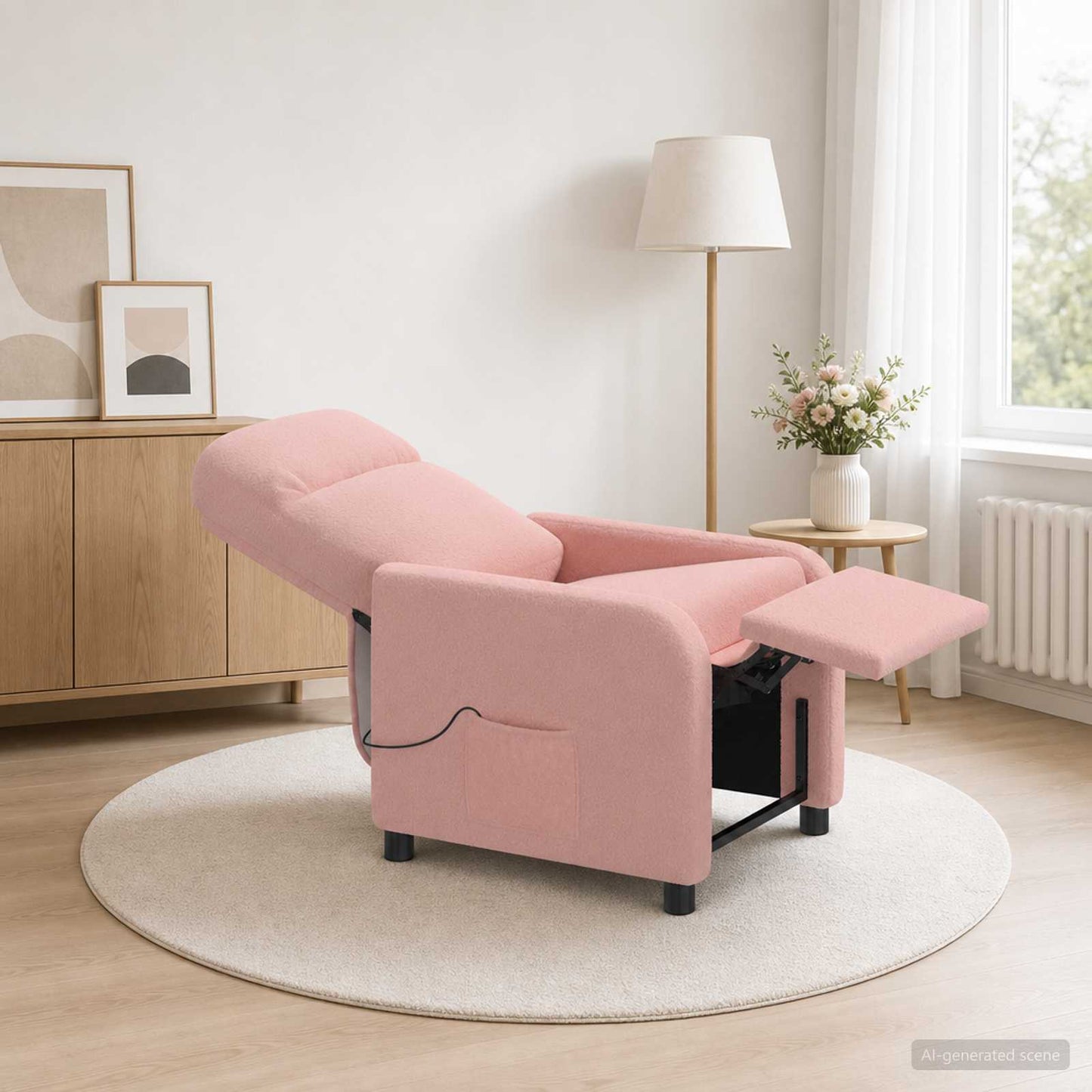 vidaXL Κάθισμα μασάζ Ροζ Μπουκλέ