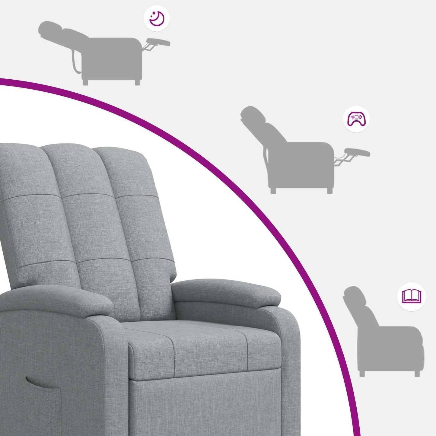 vidaXL Αναπαυτική Καρέκλα Ανοιχτό γκρι Ύφασμα