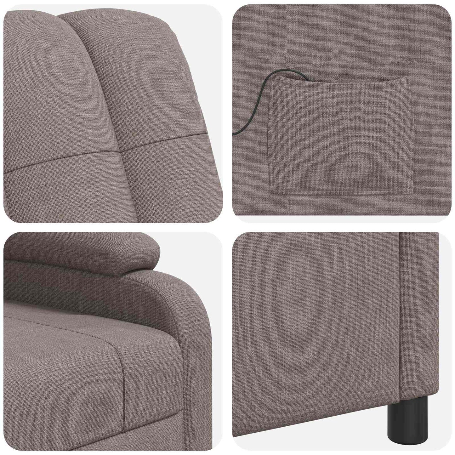 vidaXL Κάθισμα μασάζ Taupe Ύφασμα