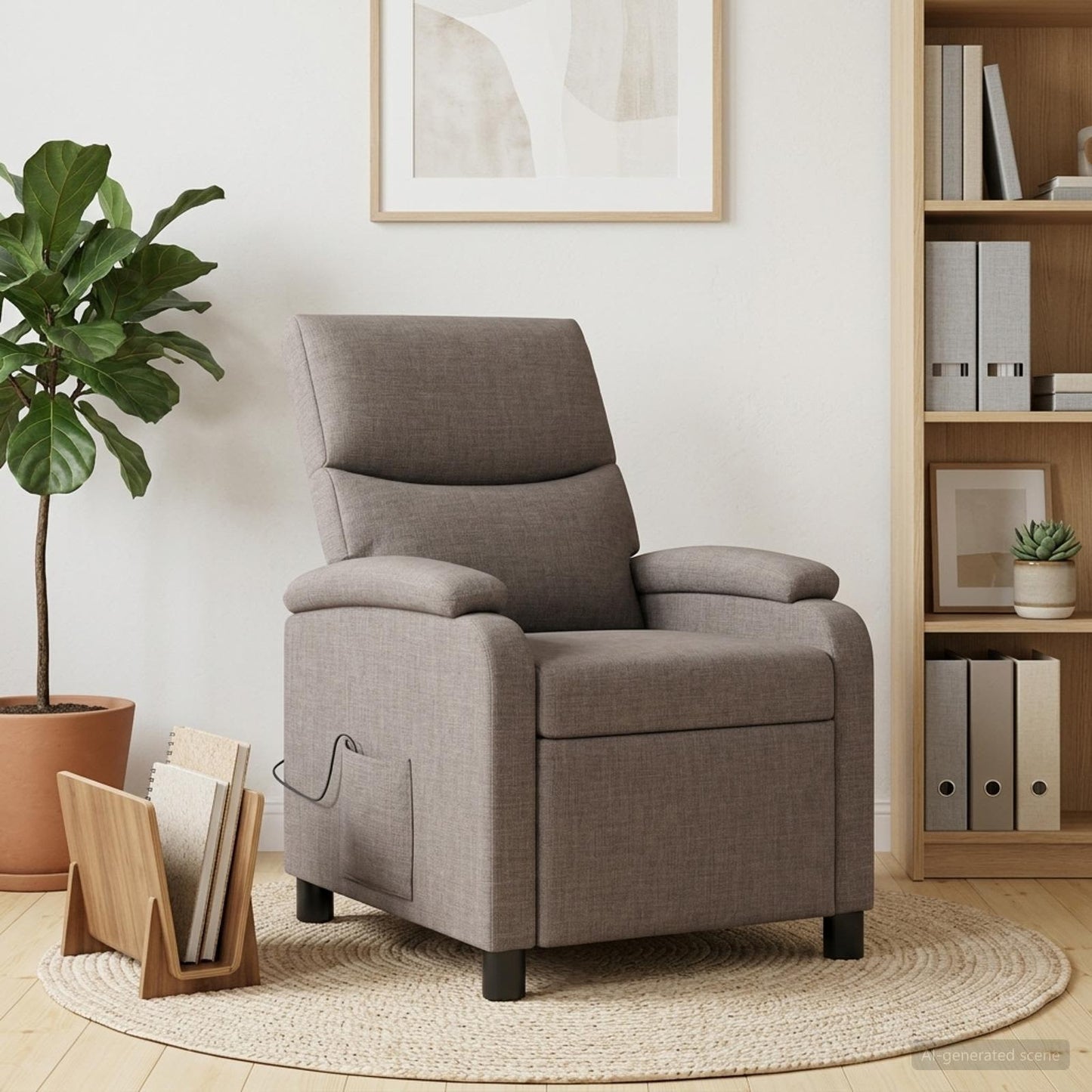 vidaXL Κάθισμα μασάζ Taupe Ύφασμα