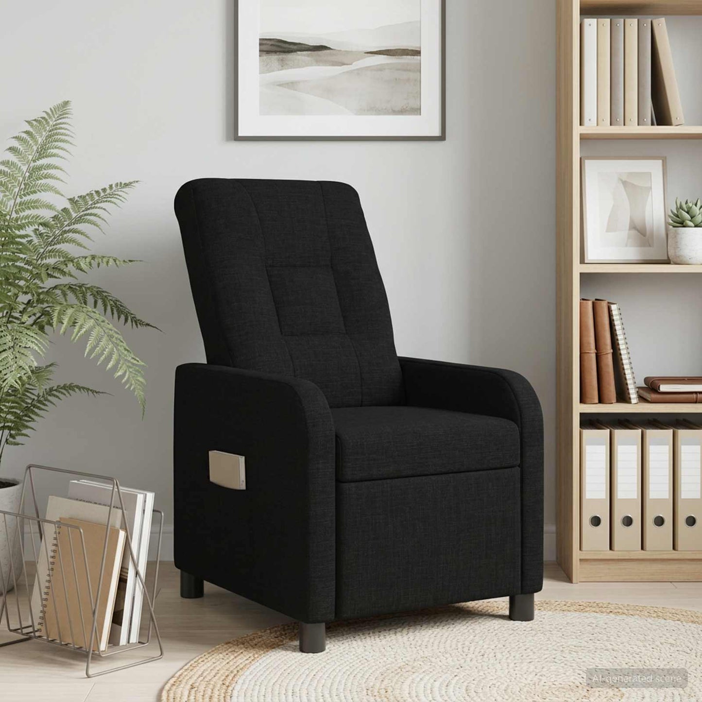 vidaXL Αναπαυτική Καρέκλα Μαύρο Ύφασμα