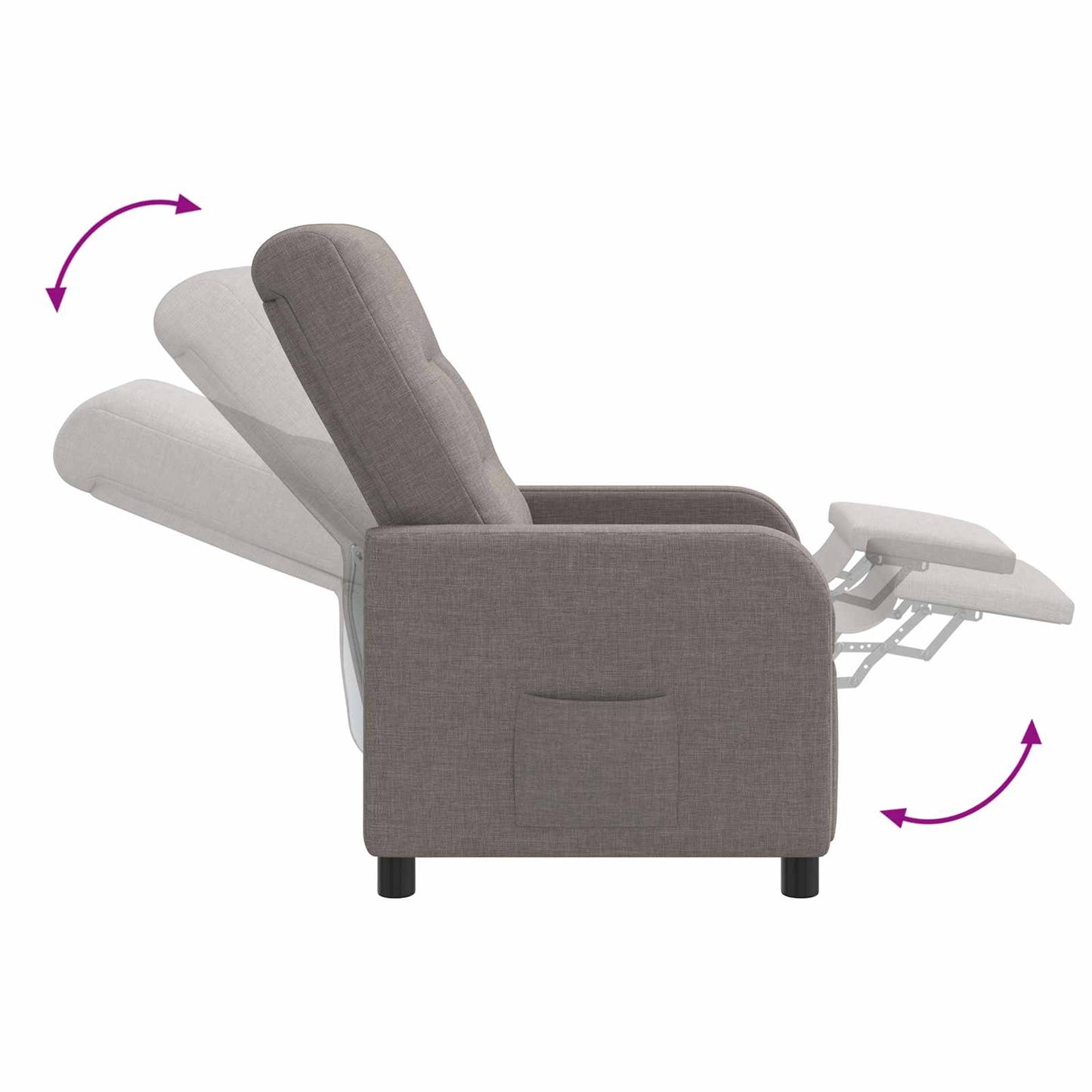 vidaXL Αναπαυτική Καρέκλα Taupe Ύφασμα