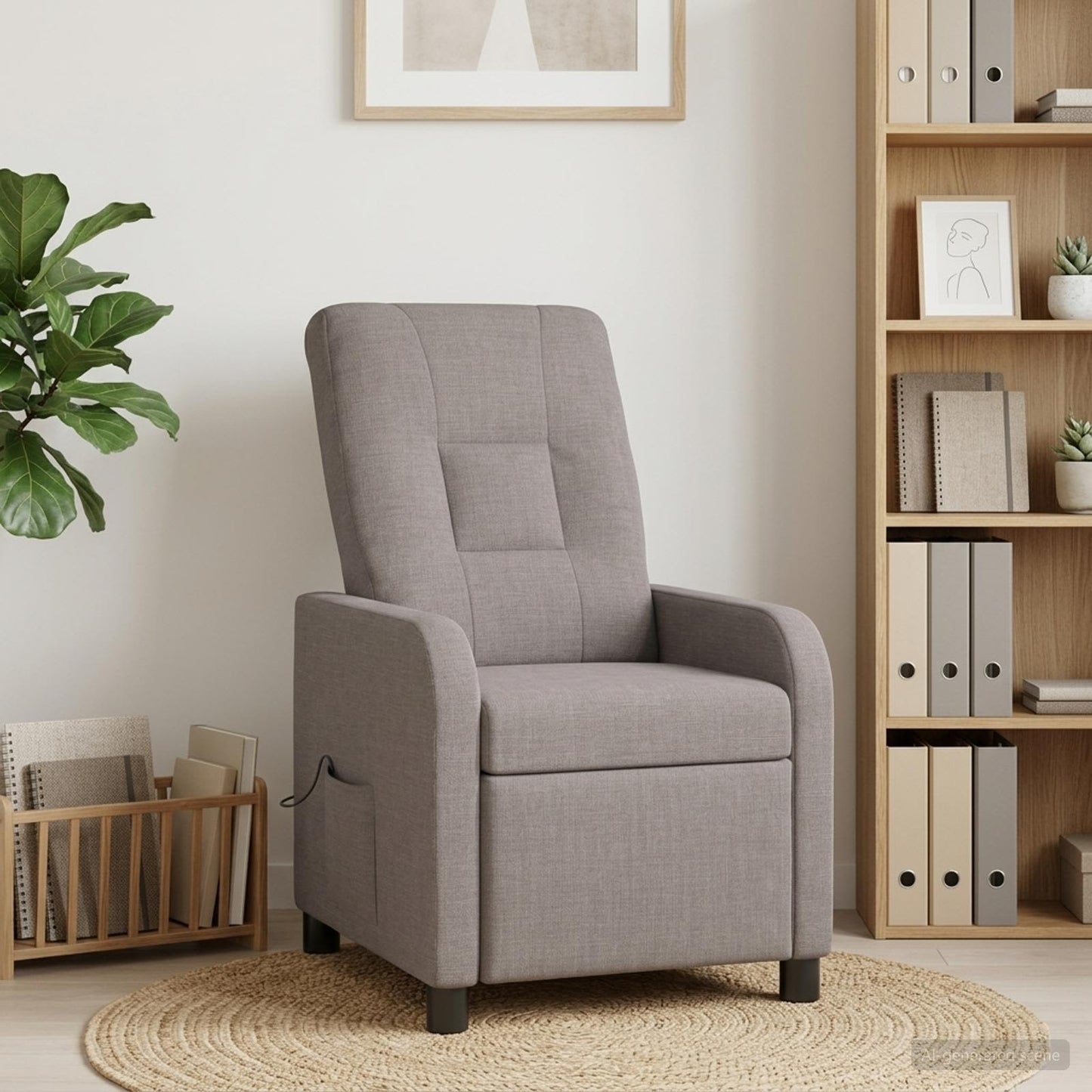 vidaXL Κάθισμα μασάζ Taupe Ύφασμα