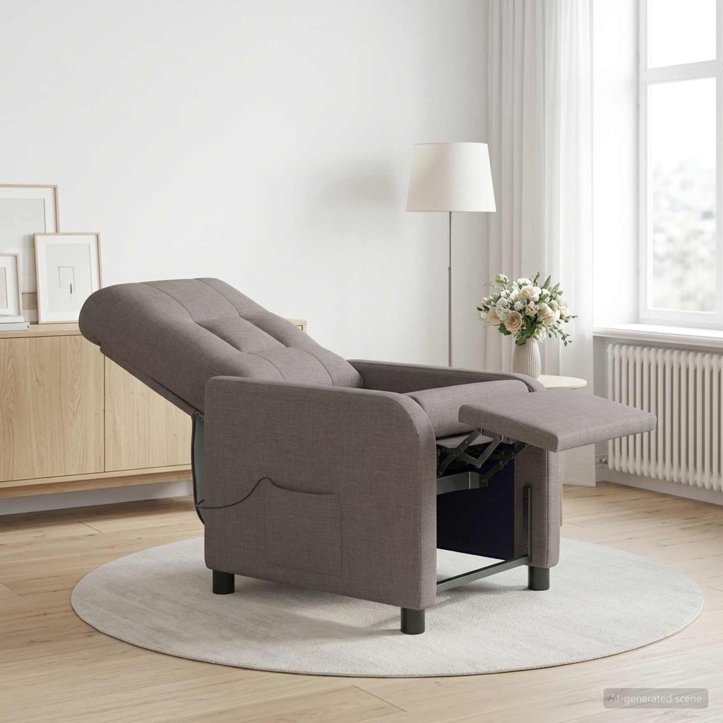 vidaXL Κάθισμα μασάζ Taupe Ύφασμα