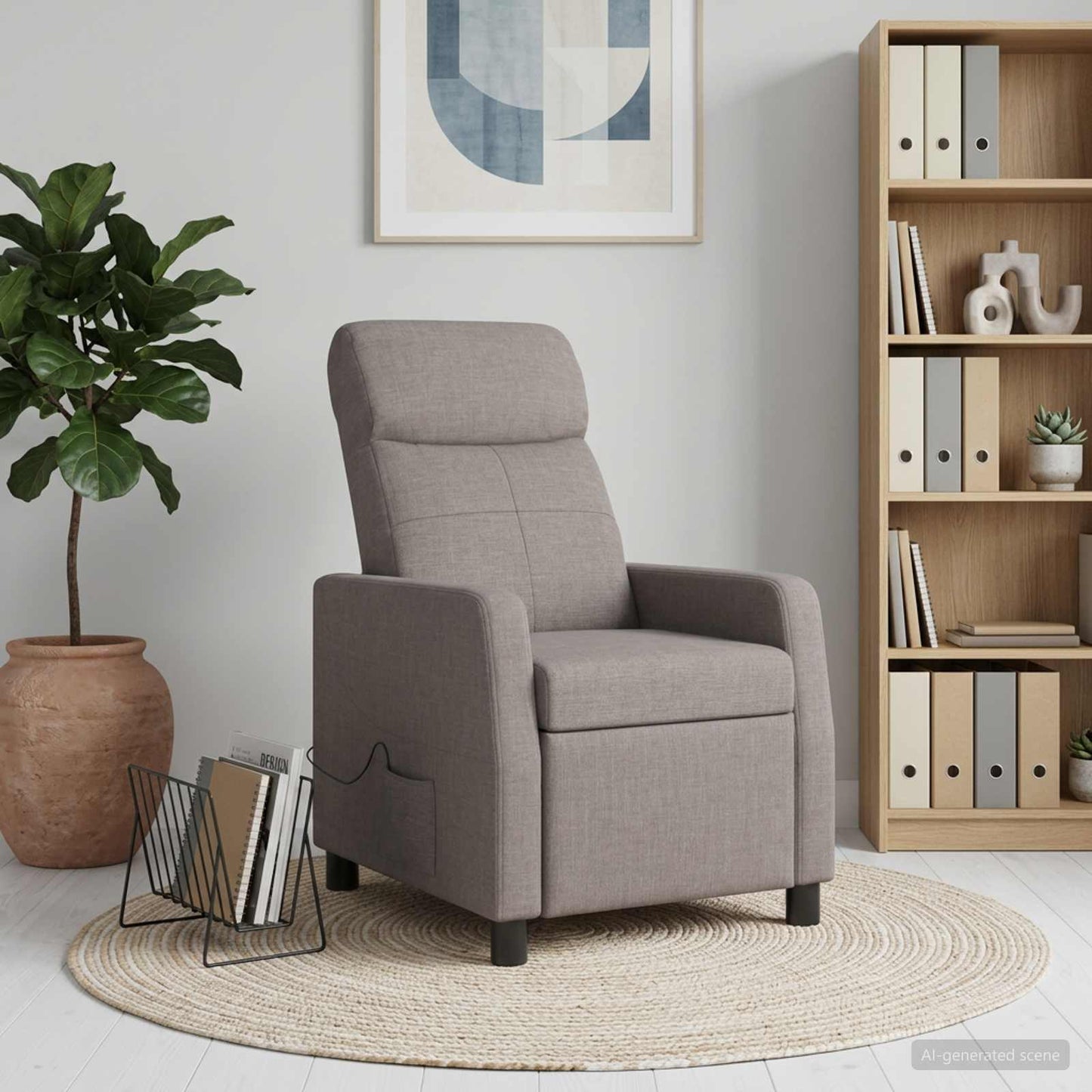 vidaXL Κάθισμα μασάζ Taupe Ύφασμα